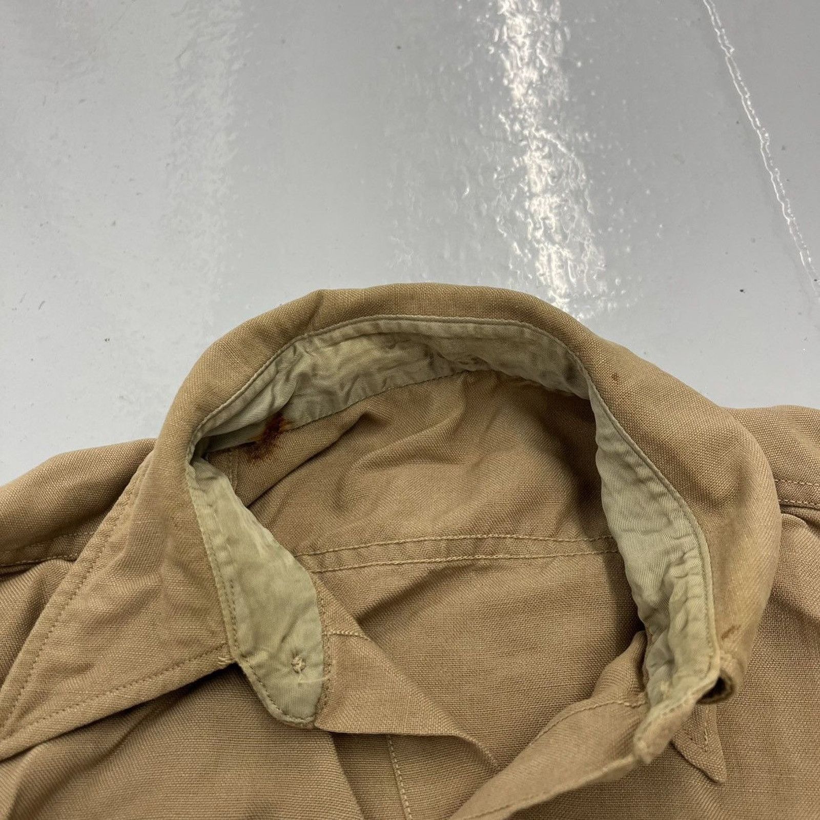 Other Vintage WW2 Army Gabardine Wool Tan Military Shirt Size US S / EU 44-46 / 1 - 4 Thumbnail
