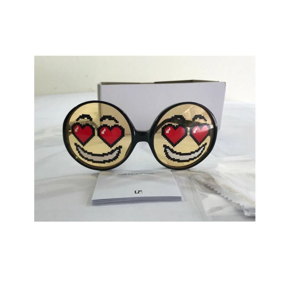 Linda Farrow LINDA FARROW JEREMY SCOTT Red Smiley Emoticon Sunglasses Size ONE SIZE - 6 Thumbnail
