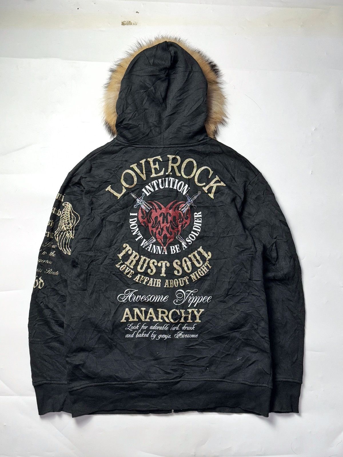 If Six Was Nine Fur Hoodie Loverock Anarchy Poem Japanese Style Size US L / EU 52-54 / 3 - 2 Thumbnail