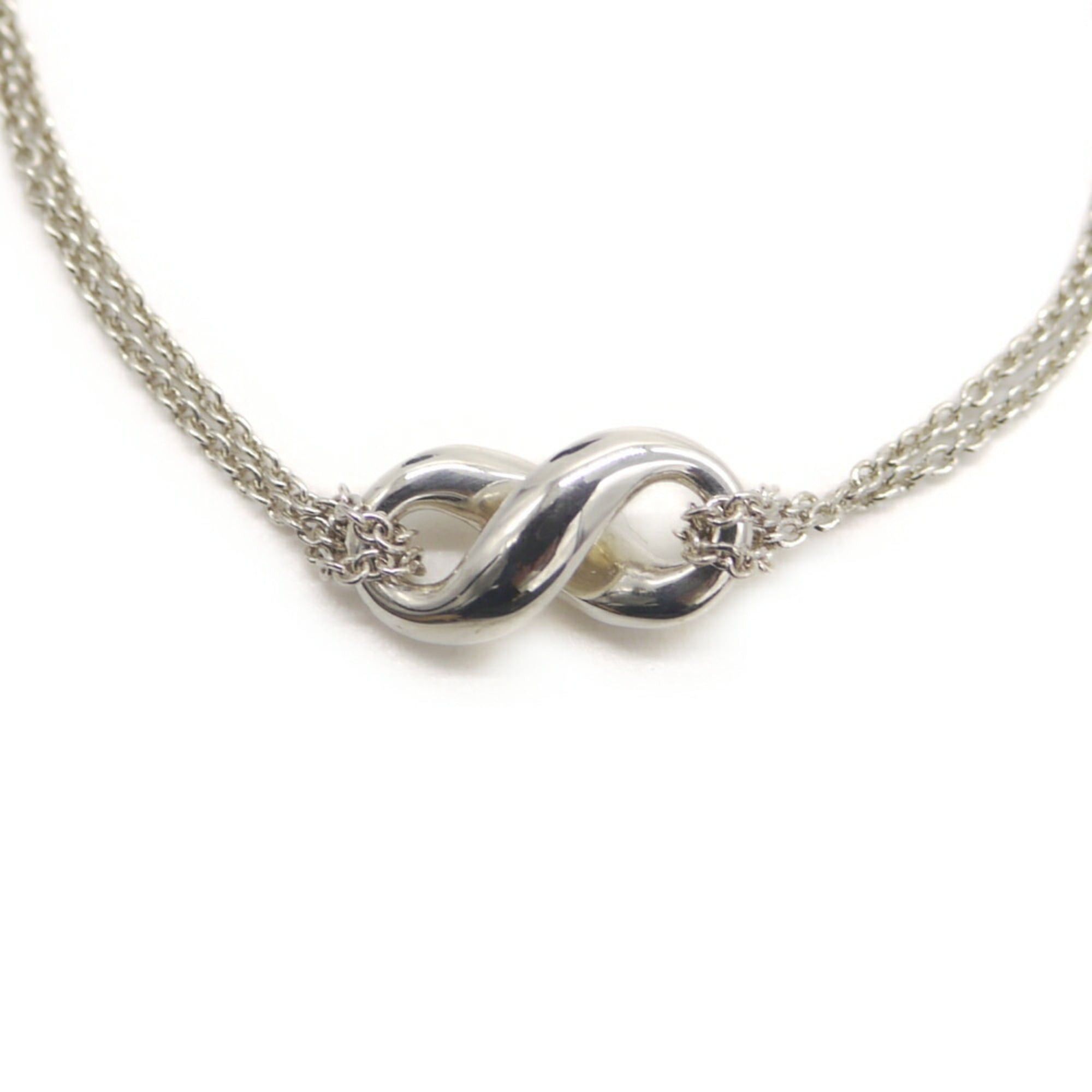 Tiffany & Co. TIFFANY & Co. Tiffany Infinity Pendant Double Chain Necklace, Sterling Silver 925, Figaro Size ONE SIZE - 1 Thumbnail