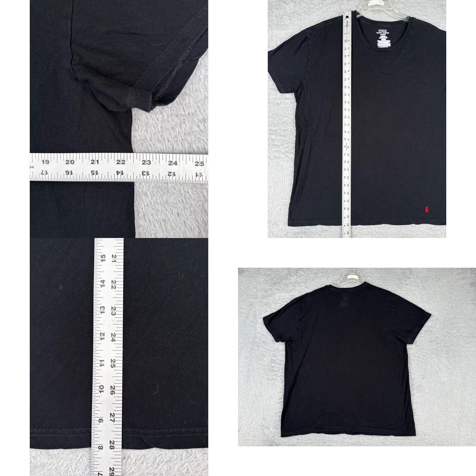 Ralph Lauren VINTAGE Ralph Lauren Polo Shirt Men XL Black Cotton Jersey Crew Neck Short Sleeve Embroidered Logo Classic Designer Sports 90s Size US XL / EU 56 / 4 - 8 Thumbnail