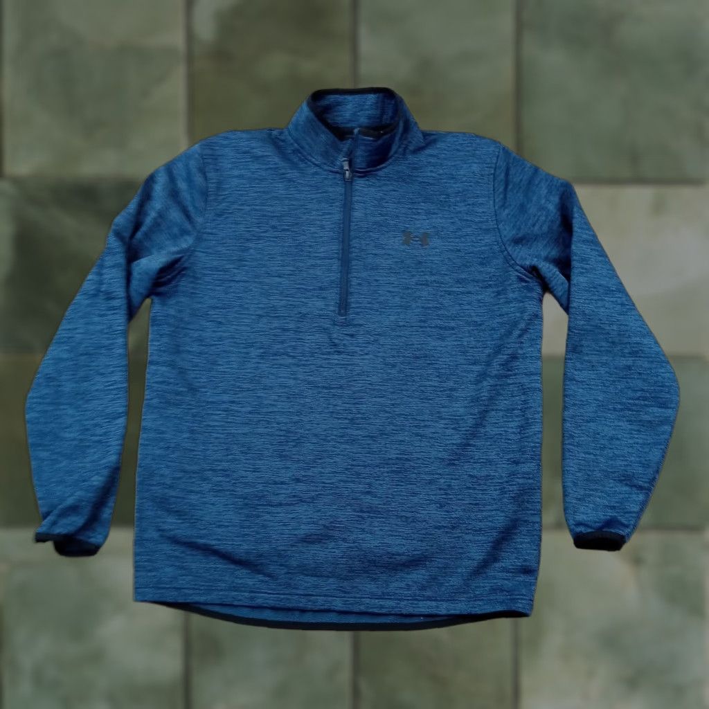 Under Armour Under Armour Sweatshirt Mens Medium Blue 1/4 Zip Mock Neck Pullover Lightweight Mens Size US M / EU 48-50 / 2 - 1 Thumbnail