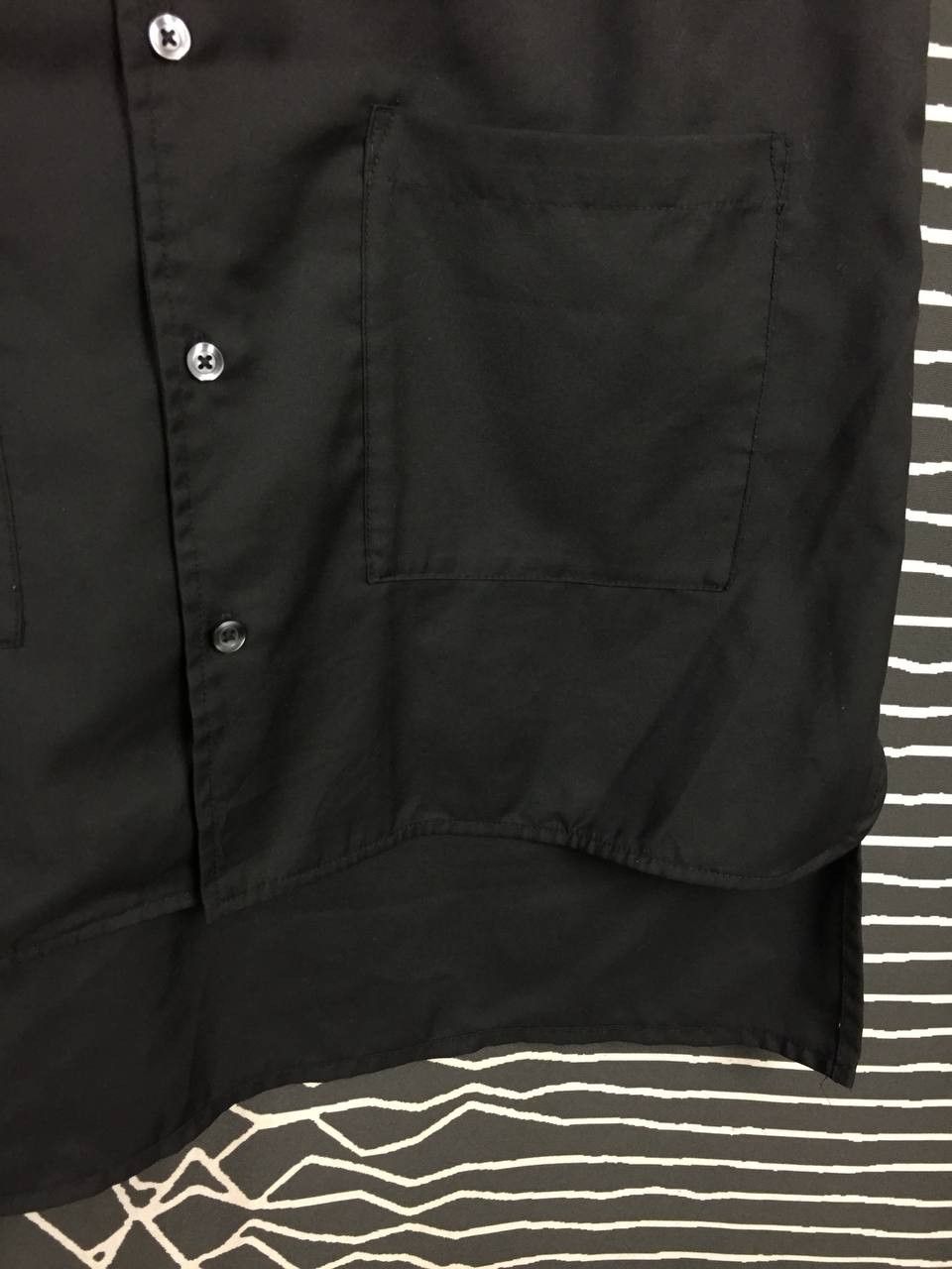 semanticdesign Semanticdesign Avant-Garde Black Collarless Button Shirt Size US L / EU 52-54 / 3 - 6 Thumbnail