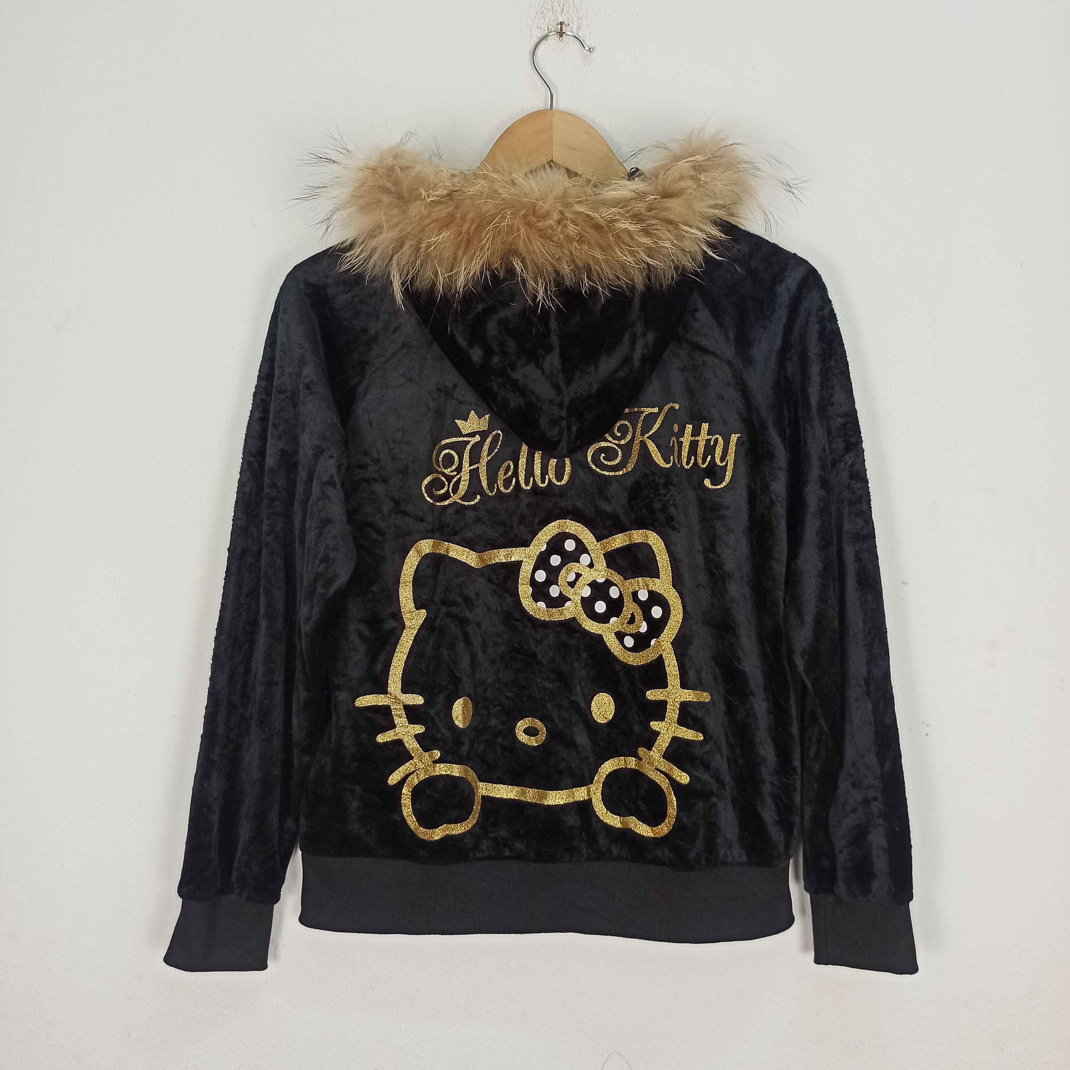 14th Addiction Rare Hello Kitty Velvet Hoodie Fur Style LGB/If Six Was nine Size S / US 4 / IT 40 - 1 Thumbnail
