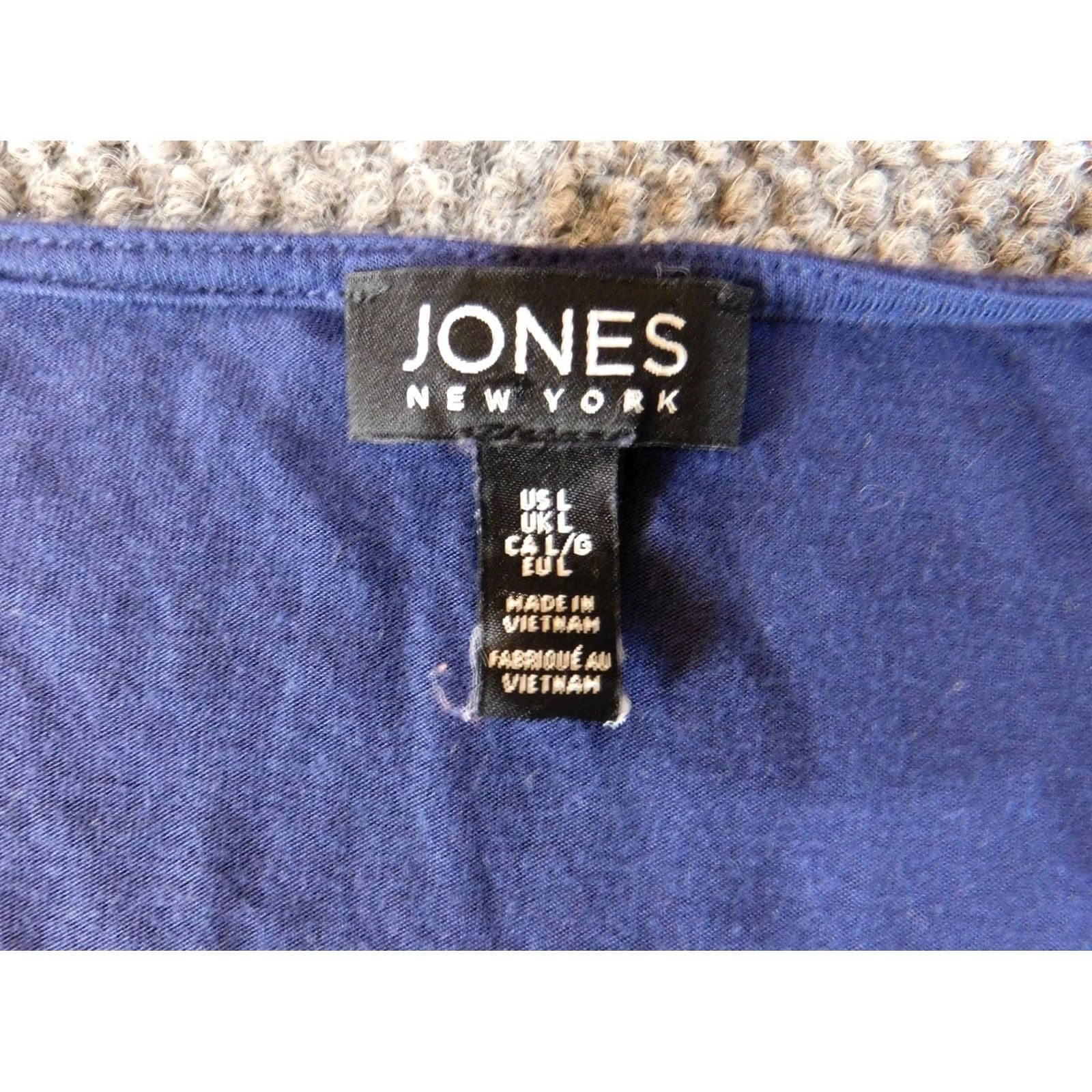 Jones New York Jones New York Blouse Shirt Womens L Blue Off the Shoulder Casual Stretch Regular Cap Sleeve Button Vintage: No Size L / US 10 / IT 46 - 5 Thumbnail