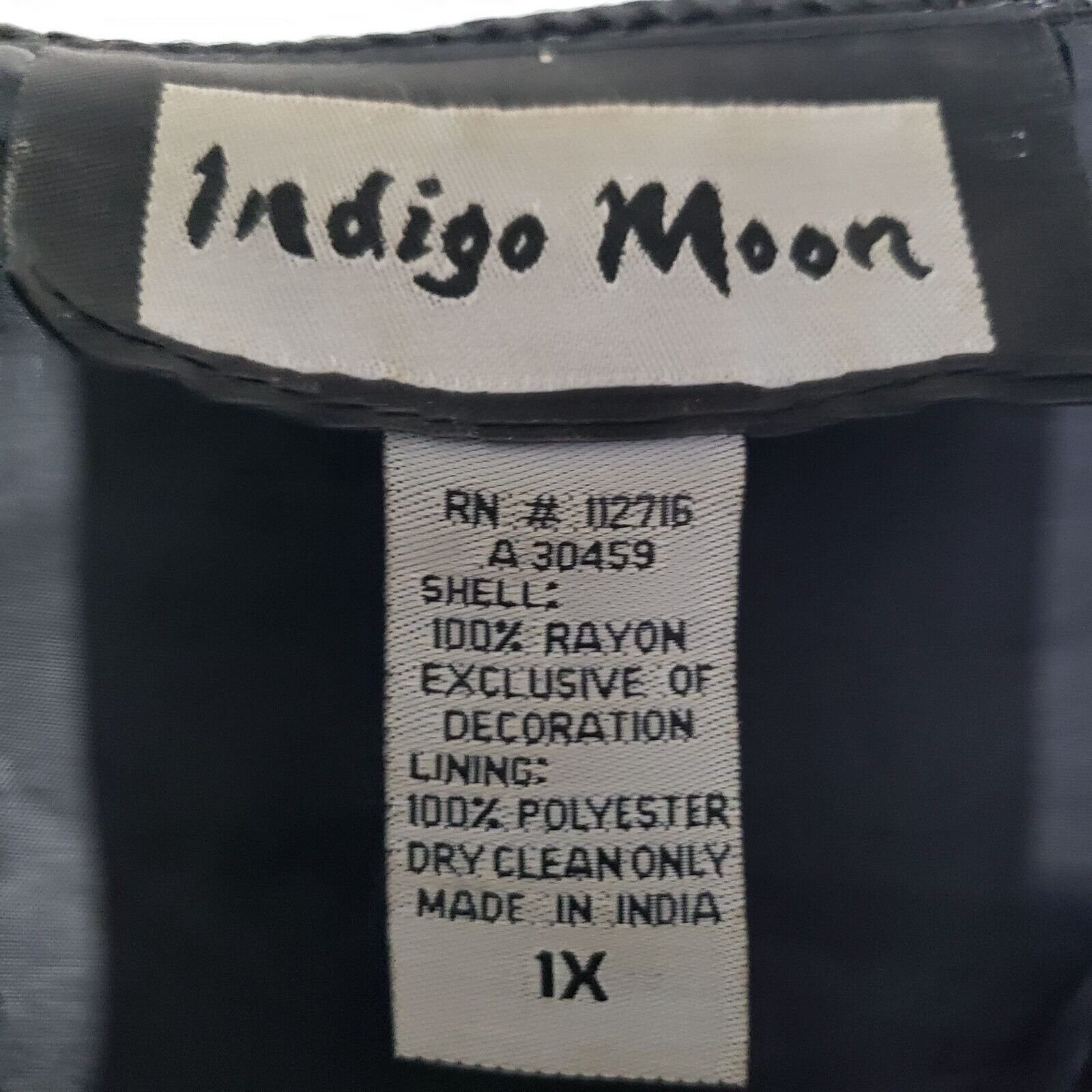 Designer Indigo Moon Embroidered Floral Jacket Womens Sz 1X Black Art Size XL / US 12-14 / IT 48-50 - 4 Thumbnail