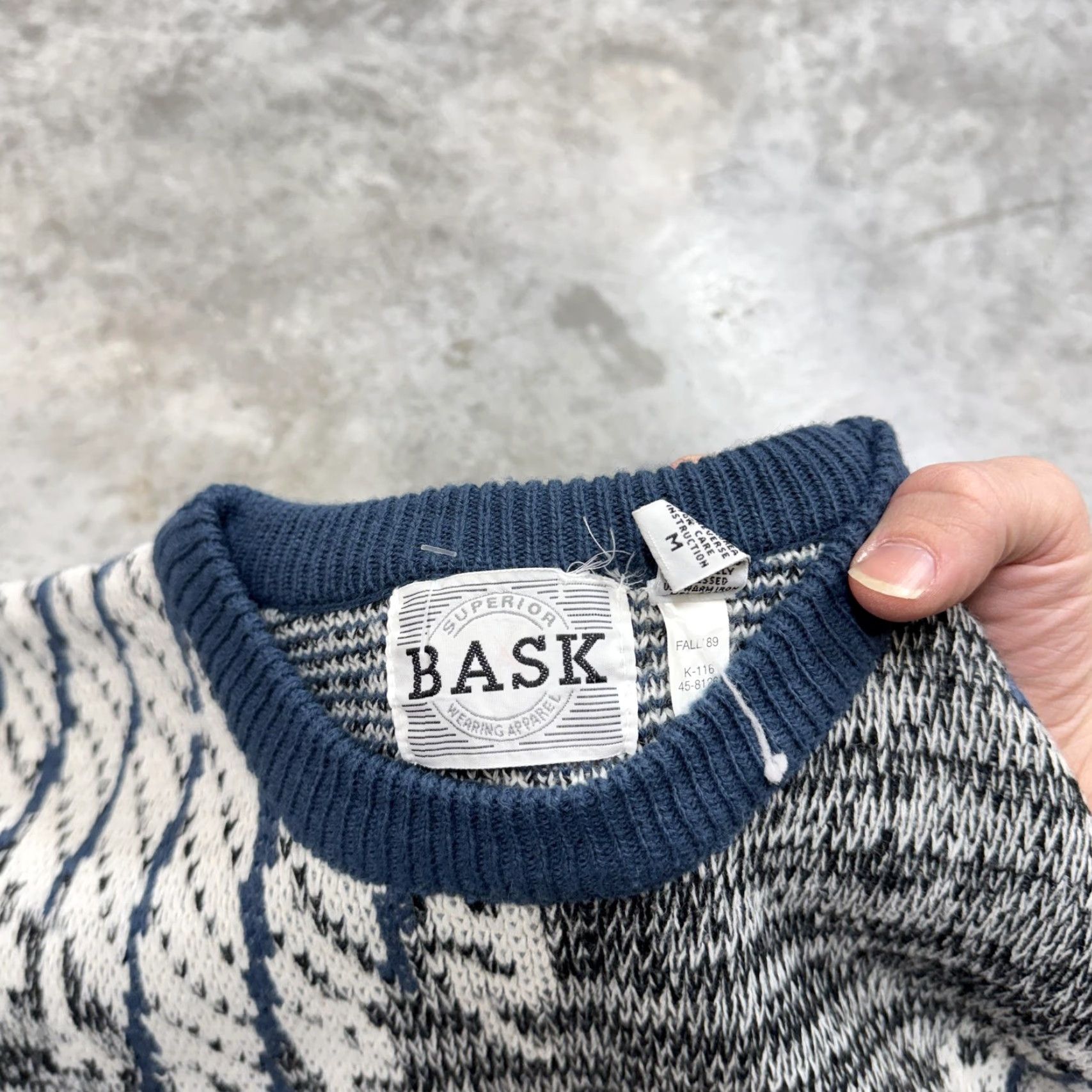 Vintage VINTAGE Bask Sweater Mens M Gray Blue Abstract Geometric Crewneck 80s Size US M / EU 48-50 / 2 - 2 Thumbnail