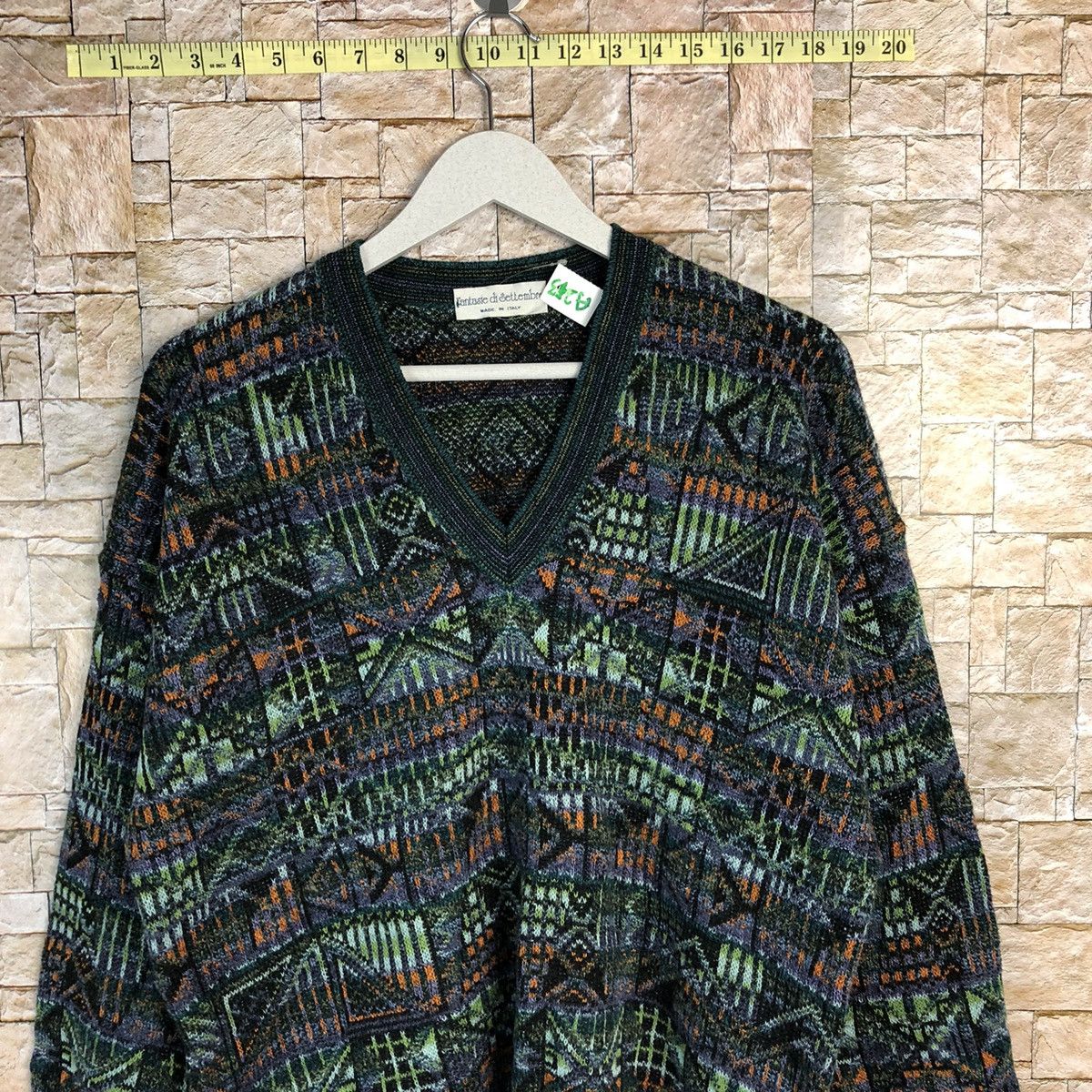 Homespun Knitwear Lantasie Di Settember made in italy Green Knitwear #A263 Size US L / EU 52-54 / 3 - 2 Thumbnail