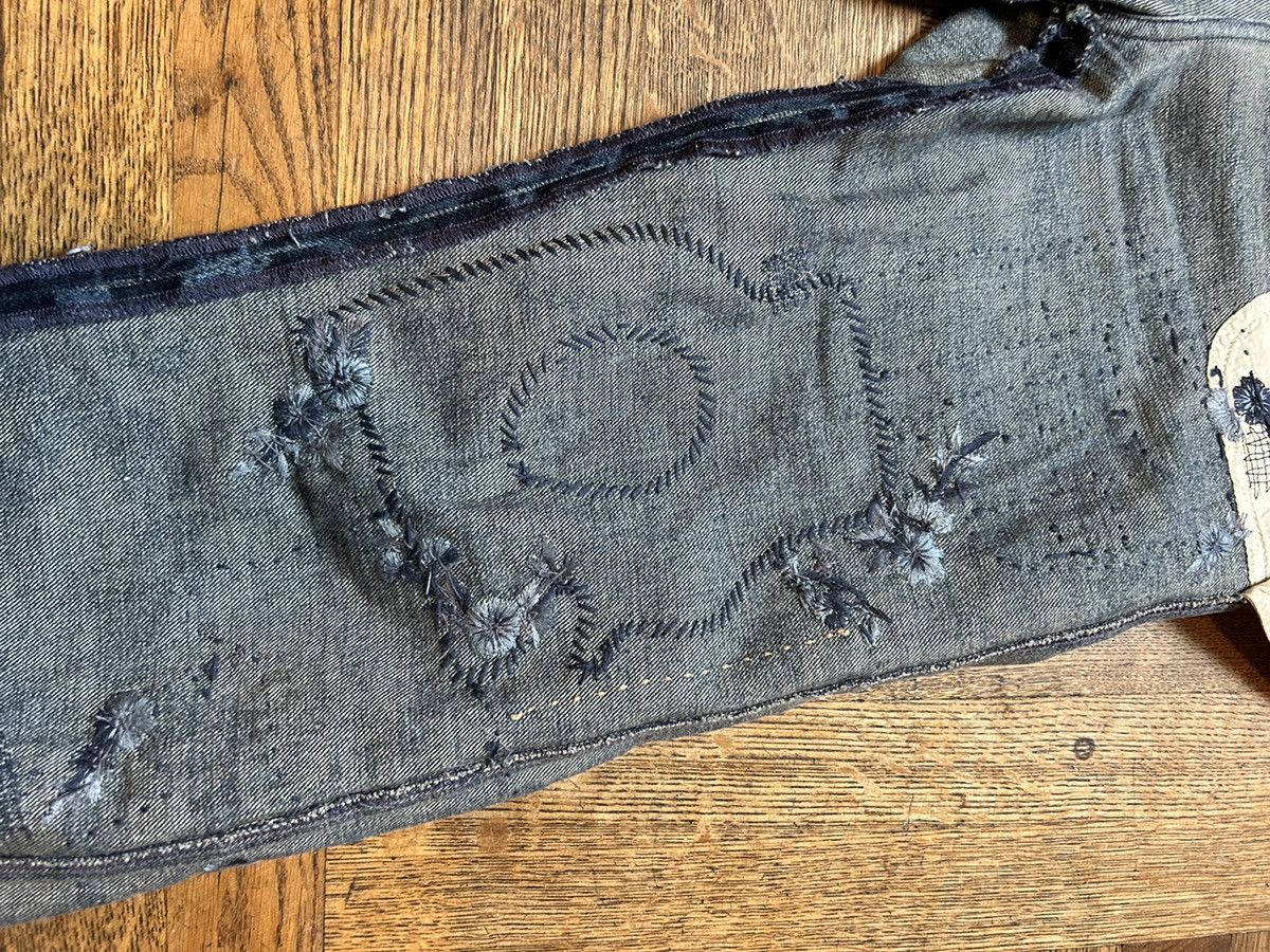 Ralph Lauren Purple Label Runway Tie-Dyed Hand Embroidered and Beaded Boro Jeans Size US 30 / EU 46 - 16 Thumbnail