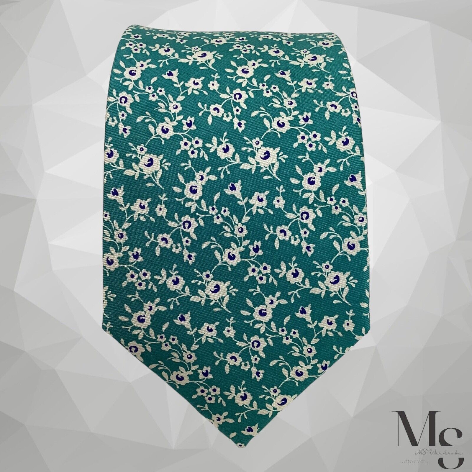 Tommy Hilfiger TOMMY HILFIGER Green Floral Silk Tie W: 3" EX COND Size ONE SIZE - 3 Thumbnail