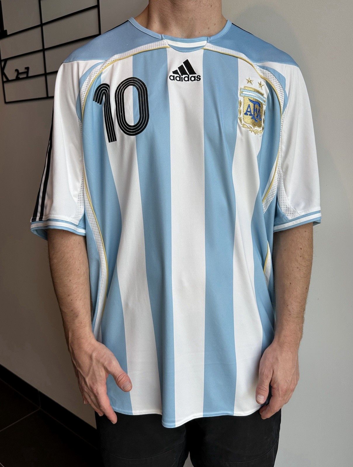Adidas Vintage Argentina 2006/2007 Home Jersey Soccer Riquelme Size US XL / EU 56 / 4 - 1 Thumbnail
