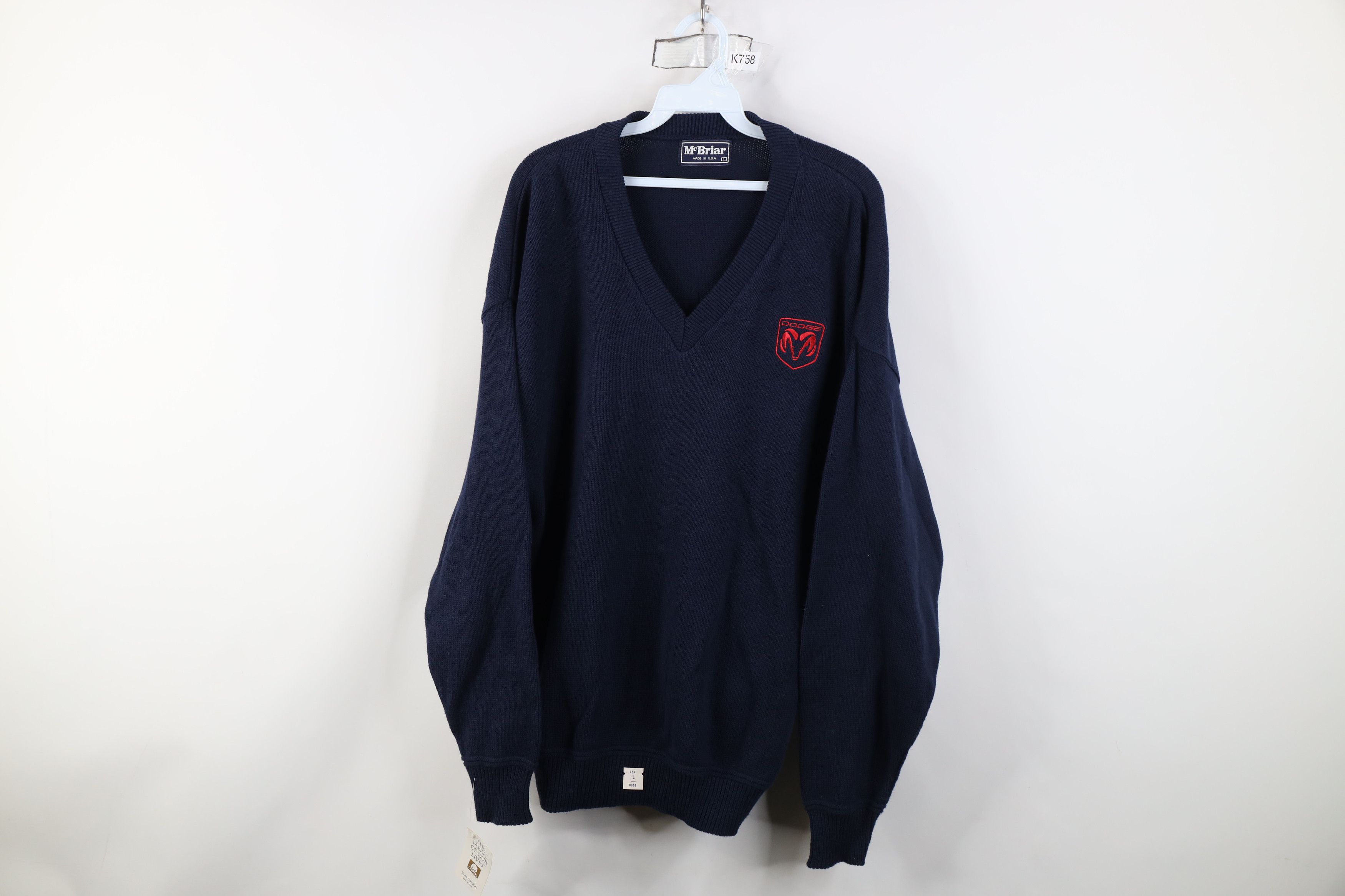 Vintage Deadstock Vintage 80s 90s Ram Truck Knit V-Neck Sweater USA Size US L / EU 52-54 / 3 - 1 Thumbnail
