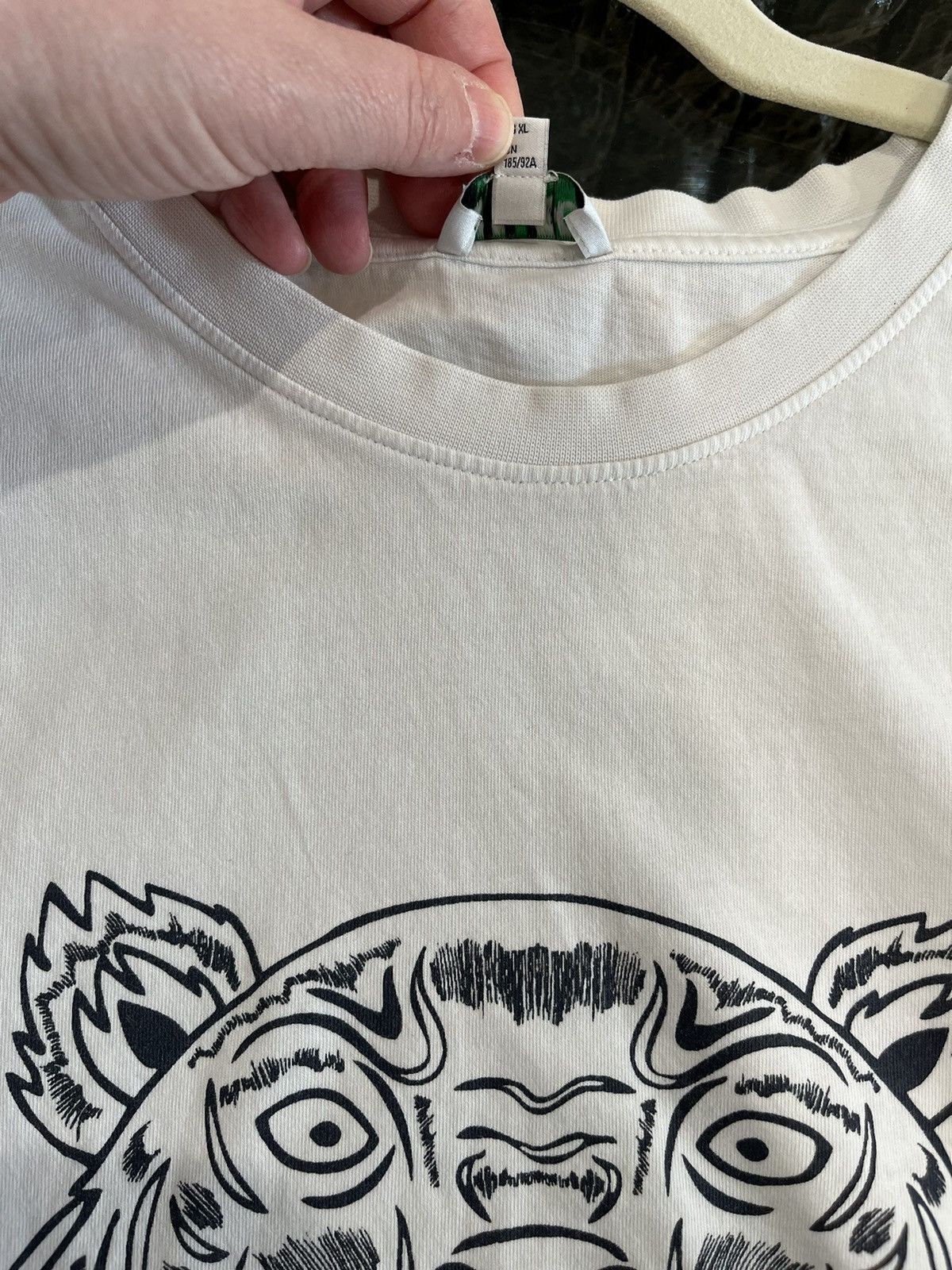 Kenzo Kenzo Navy & White Colorblock Tiger Print Cotton Crew Neck Size US XL / EU 56 / 4 - 5 Thumbnail