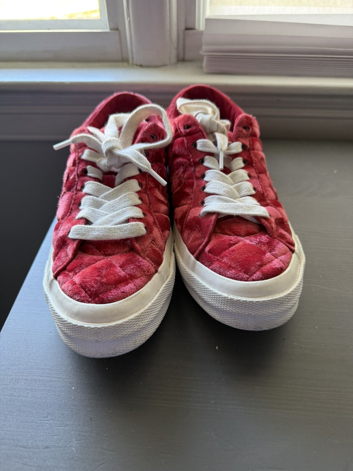 Converse × Golf le Fleur Golf le fleur red velour sneakers Size US 8.5 / EU 41-42 - 1 Thumbnail