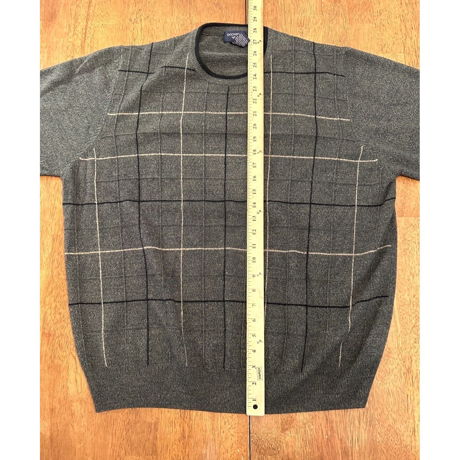 Dockers VINTAGE DOCKERS Geometric Acrylic Knit Sweater XL Grandpa Gray Crew Neck Pullover Mens Size US XL / EU 56 / 4 - 5 Thumbnail