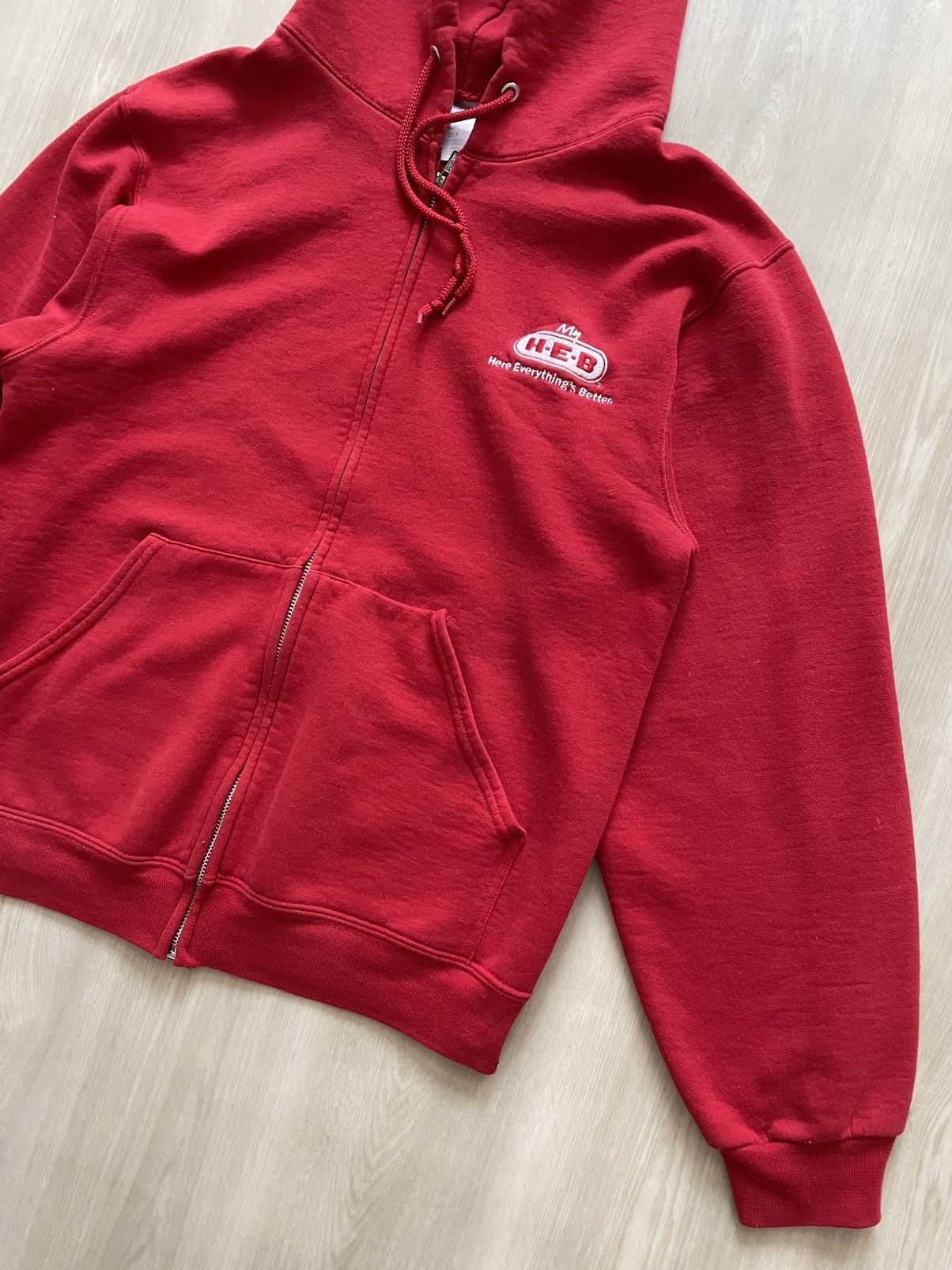 Jerzees VTG Y2K HEB Here Everythings Better Full Zip Up Hoodie Sz SM Size US S / EU 44-46 / 1 - 2 Thumbnail