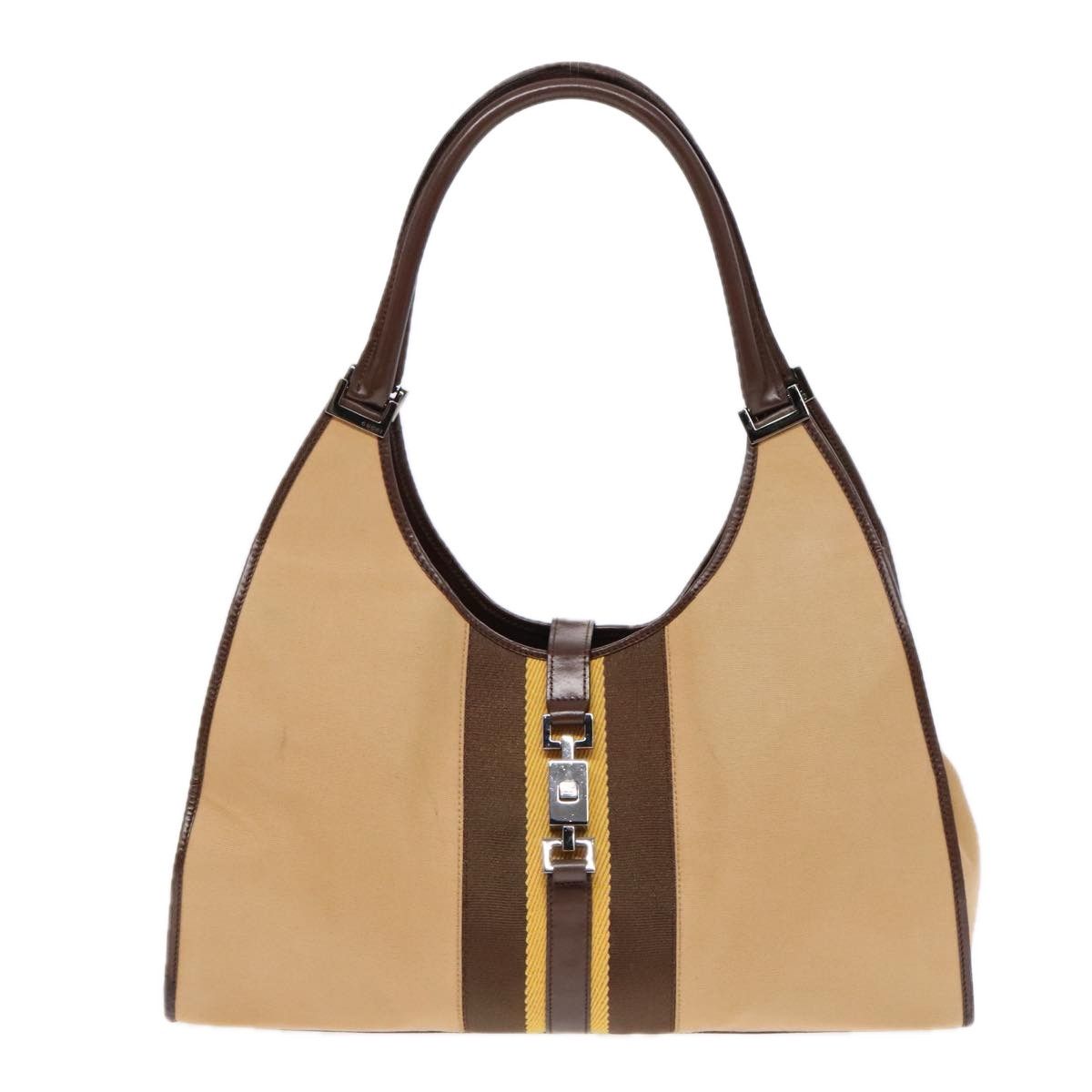 Gucci Jackie Beige Canvas Shoulder Bag (Pre-Owned) Size ONE SIZE - 1 Thumbnail