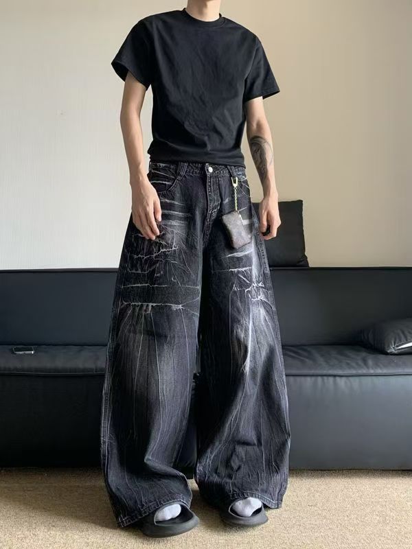 Japanese Brand × Jean Black casual vintage lightning straight jeans Size US 32 / EU 48 - 2 Thumbnail