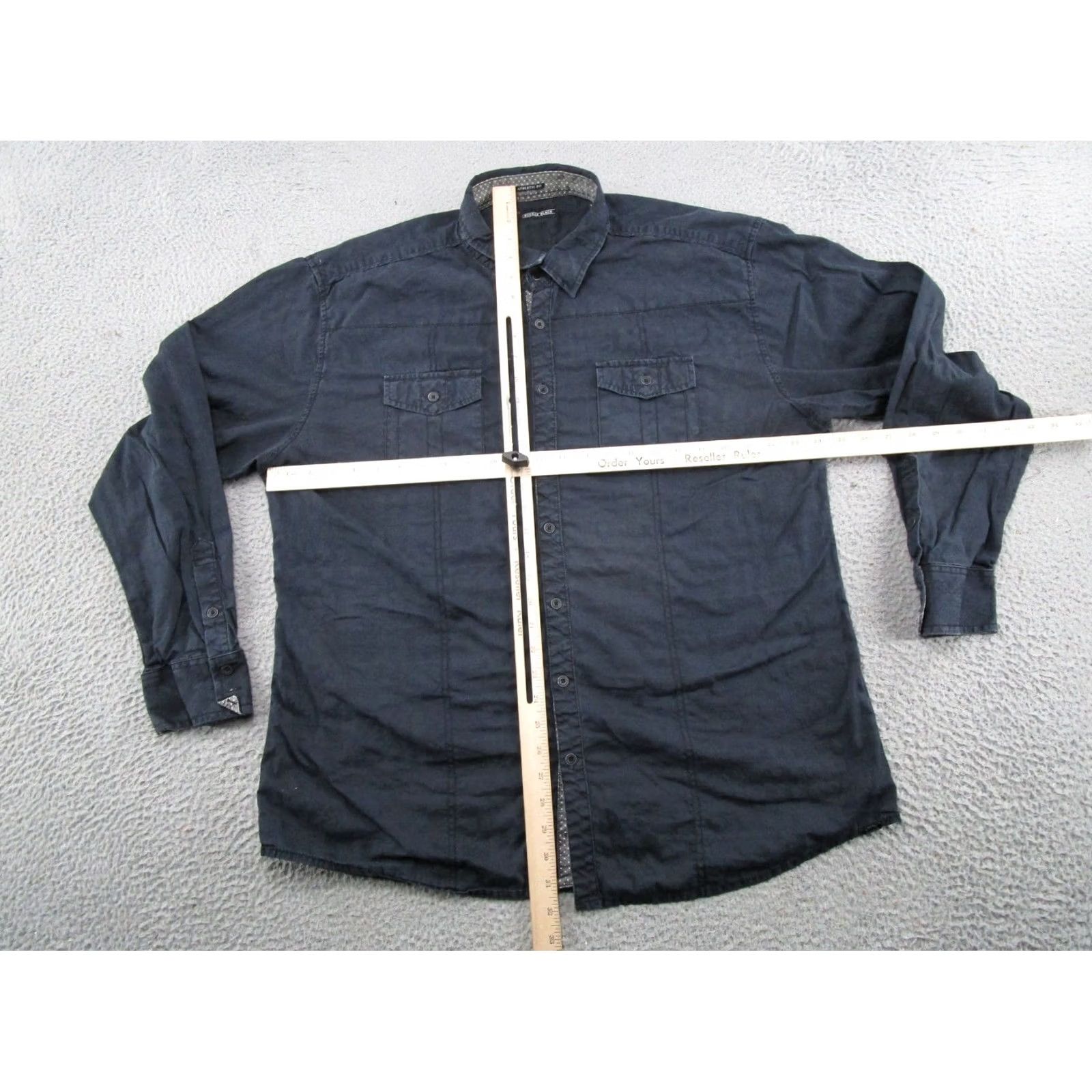 Buckle Black Buckle Black Shirt Men's 2XL Black Cotton Athletic Fit Button-Up Collared Short Description: uses keywords from title structure Size US XXL / EU 58 / 5 - 4 Thumbnail