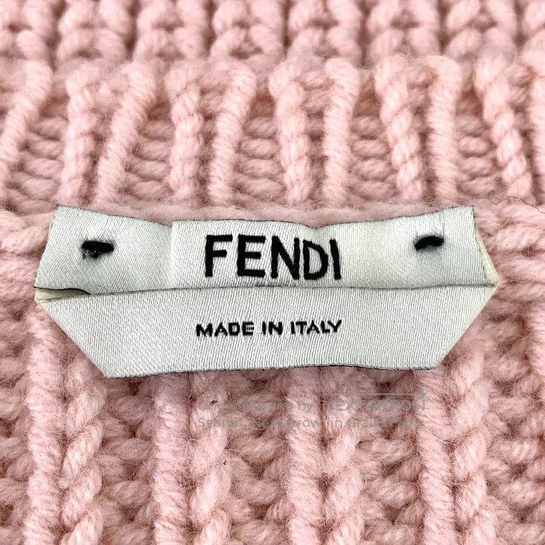 Fendi Fendi Pink Logo Letter Embroidered Wool Round Neck Long Sl Size XXS / US 00 / IT 34 - 6 Thumbnail