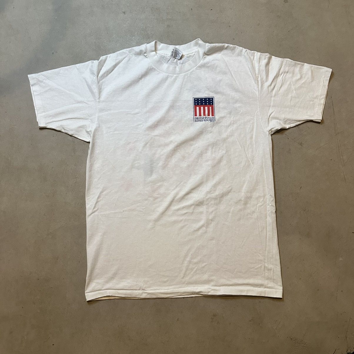 Hanes Vintage 90s Hanes 50/50 Single Stitch American Flag Shirt Size US XL / EU 56 / 4 - 3 Thumbnail