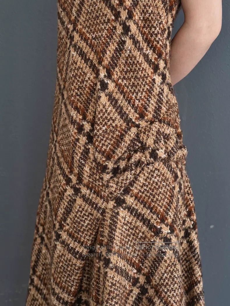 Junya Watanabe Junya Watanabe Brown checkered tweed dress Size M / US 6-8 / IT 42-44 - 5 Thumbnail