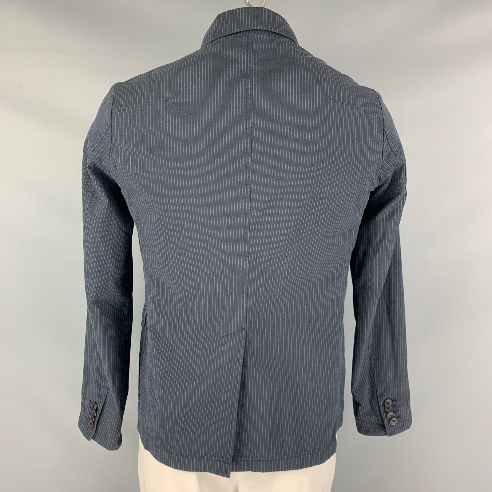 Ts(S) TS (S) Size L Navy Tan Pinstripe Cotton Silk Jacket Size US L / EU 52-54 / 3 - 3 Thumbnail
