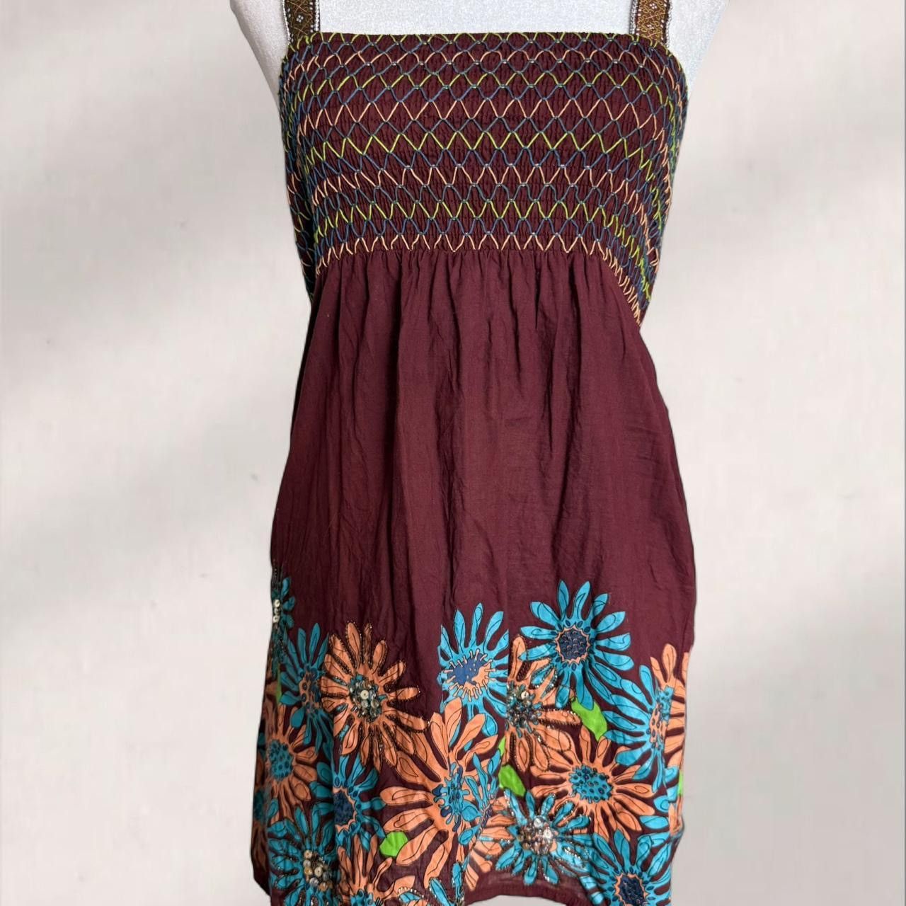 Other Brown floral embroidered babydoll dress Size XXS / US 00 / IT 34 - 3 Thumbnail