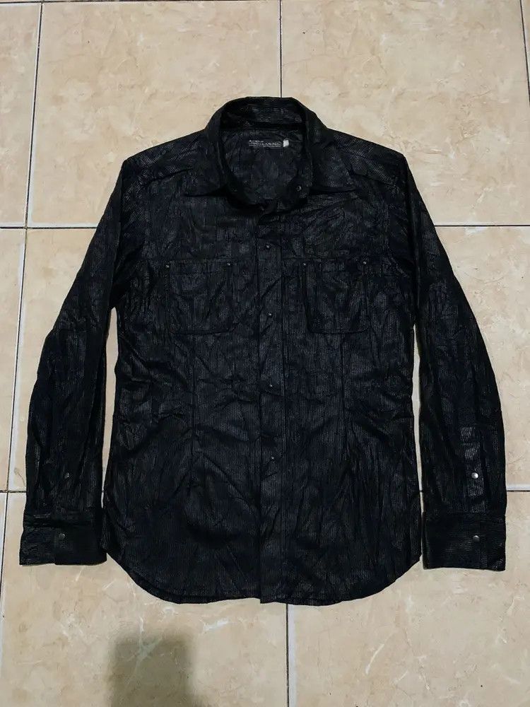 L7 Real Hip L7 Real Hip black wax studded punk hidden button up shirt Size US M / EU 48-50 / 2 - 1 Thumbnail