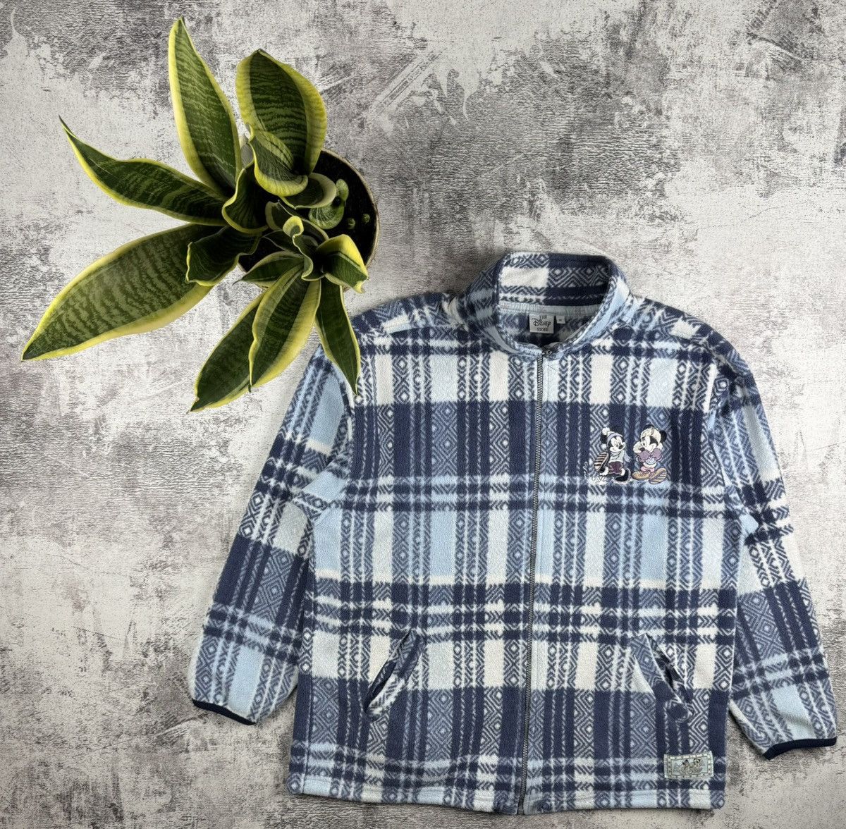 Disney Disney Store 90s Vintage Zip Plaid Preppy New Year Cozy Fleece Jacket Pullover Size US L / EU 52-54 / 3 - 2 Thumbnail