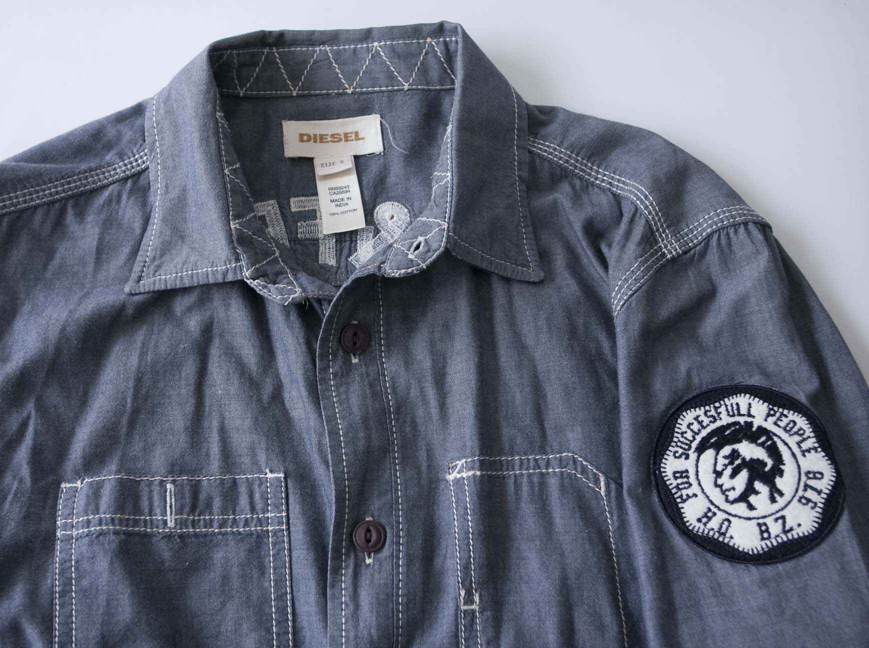 Diesel Diesel Shirt Denim Chambray Patch Size S Size US S / EU 44-46 / 1 - 4 Thumbnail