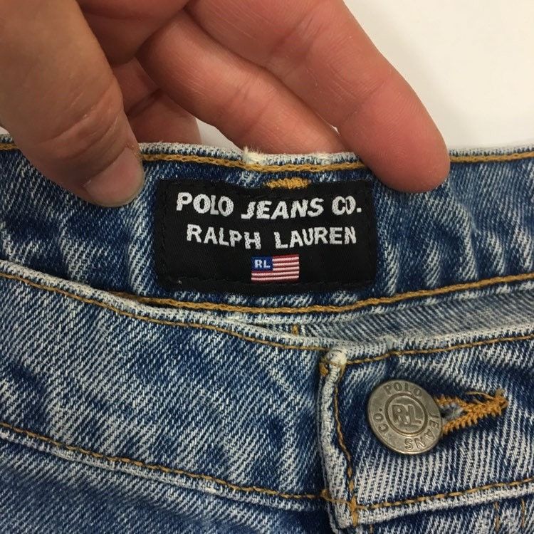 Polo Ralph Lauren 90's Blue Jeans DEMIN HiP HoP Baggy LOGO Streetwear Shorts Size US 42 / EU 58 - 3 Thumbnail