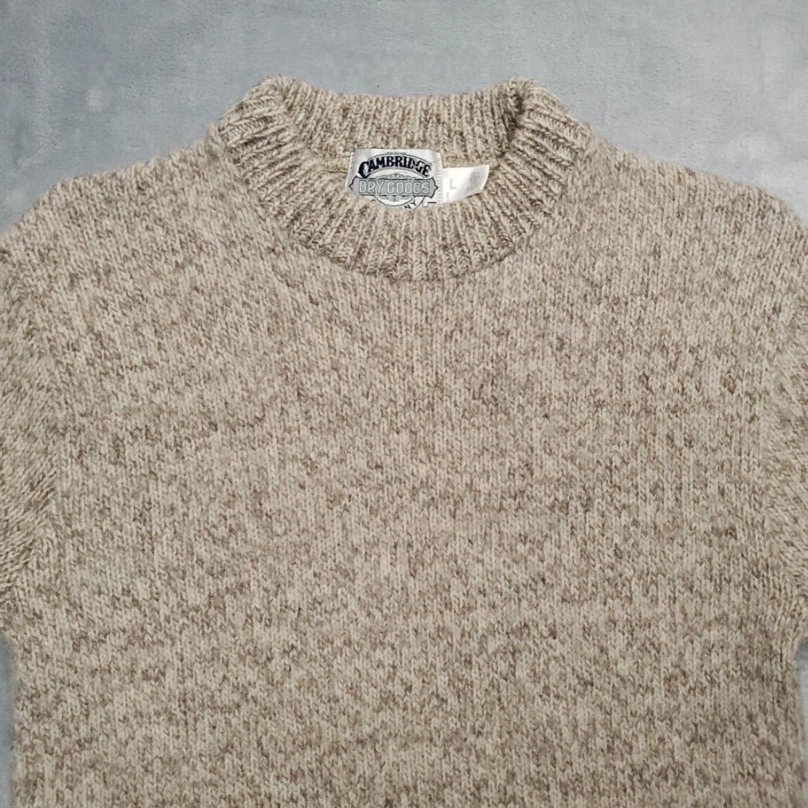 Vintage VINTAGE Cambridge Dry Goods Sweater Women Large Beige Wool Crewneck Made in USA READ Size L / US 10 / IT 46 - 2 Thumbnail