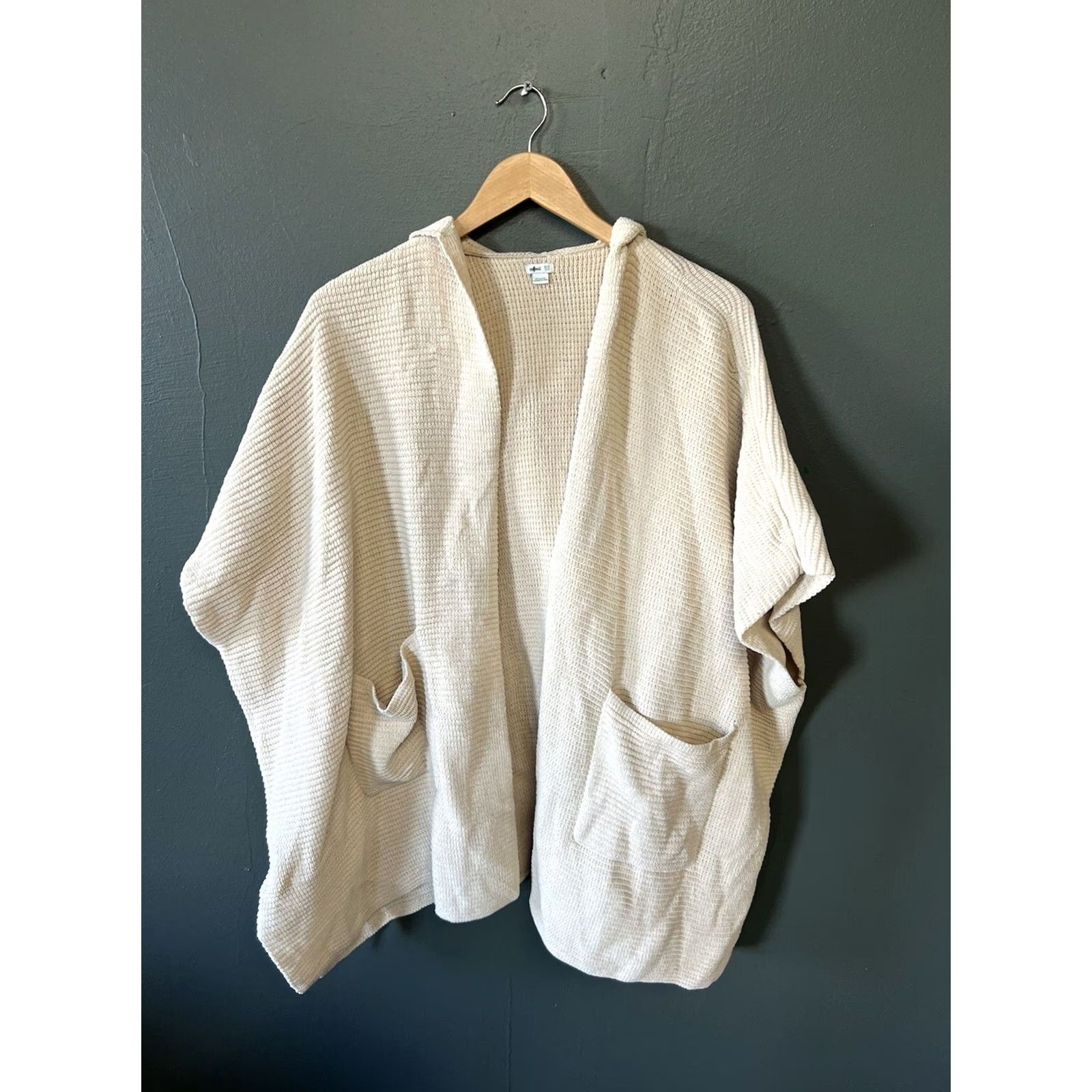 Vintage Aerie Womens Ivory Knit Open Front Hooded Cardigan Oversized XS/S Sweater Womens XS/S Ivory Cardigan Hooded Knit) Size XS / US 0-2 / IT 36-38 - 2 Thumbnail