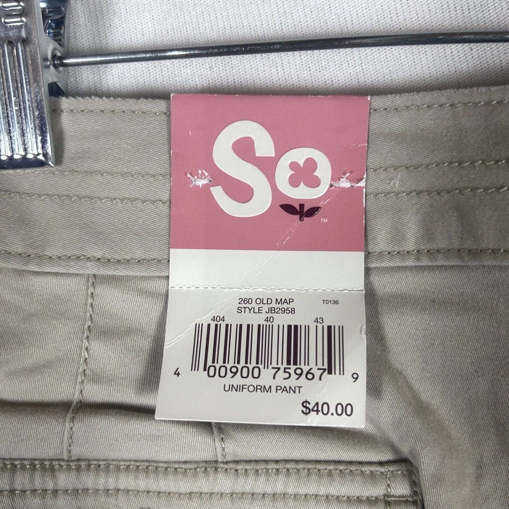Vintage Kohls SO NEW Bootcut Khaki Pants Girls Teens Size 17 Uniform Pants Stretch NWT Size 38" / US 16 / IT 52 - 2 Thumbnail