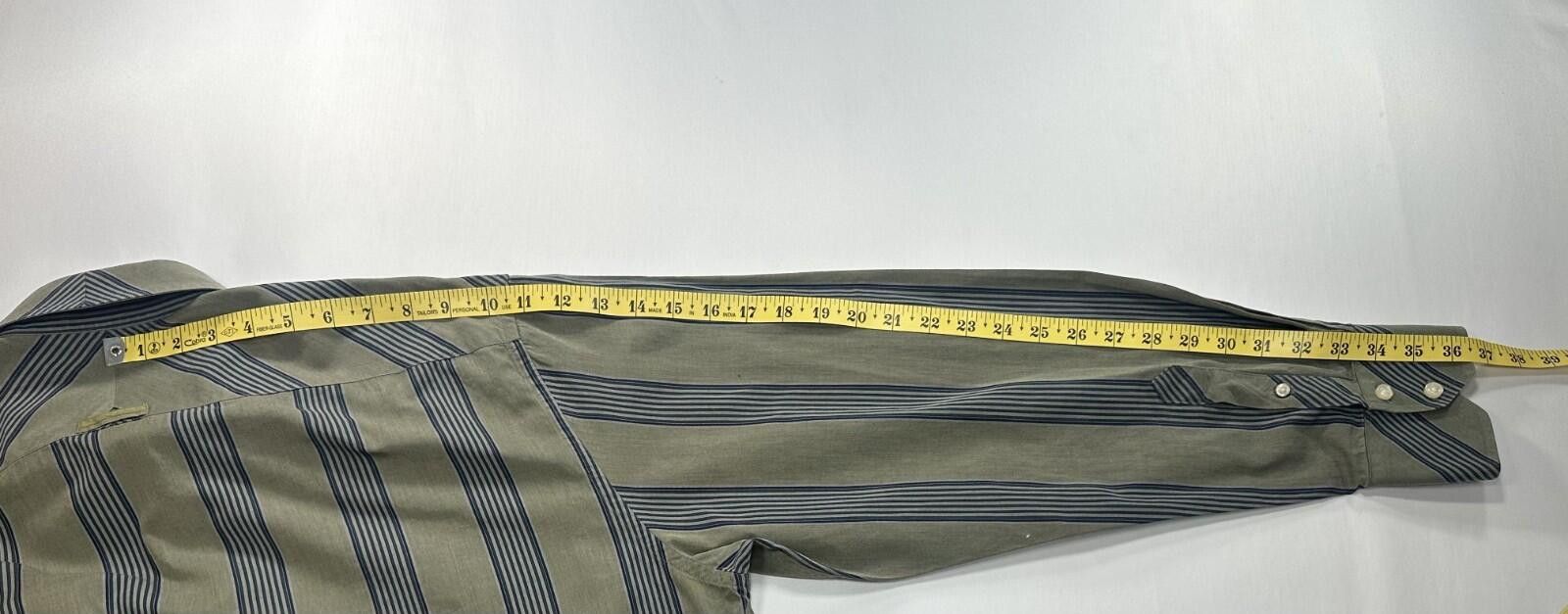 Robert Graham Robert Graham Cotton Blue Striped Button Up Green Mens 2XL Size US XXL / EU 58 / 5 - 5 Thumbnail