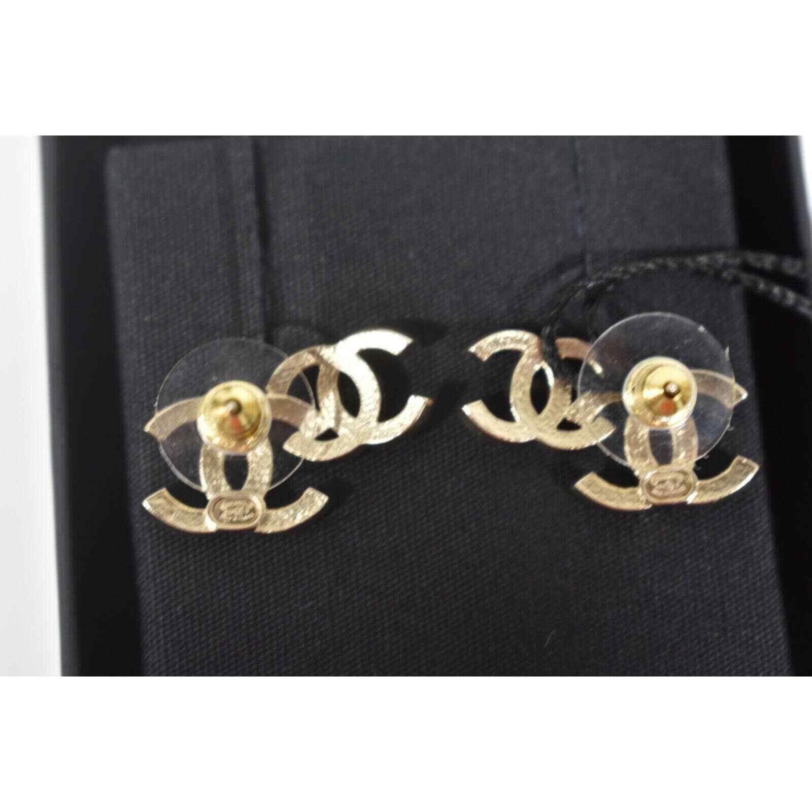 Chanel Chanel Gold Black Crystal Dangle Statement Stud Earring Size ONE SIZE - 10 Thumbnail