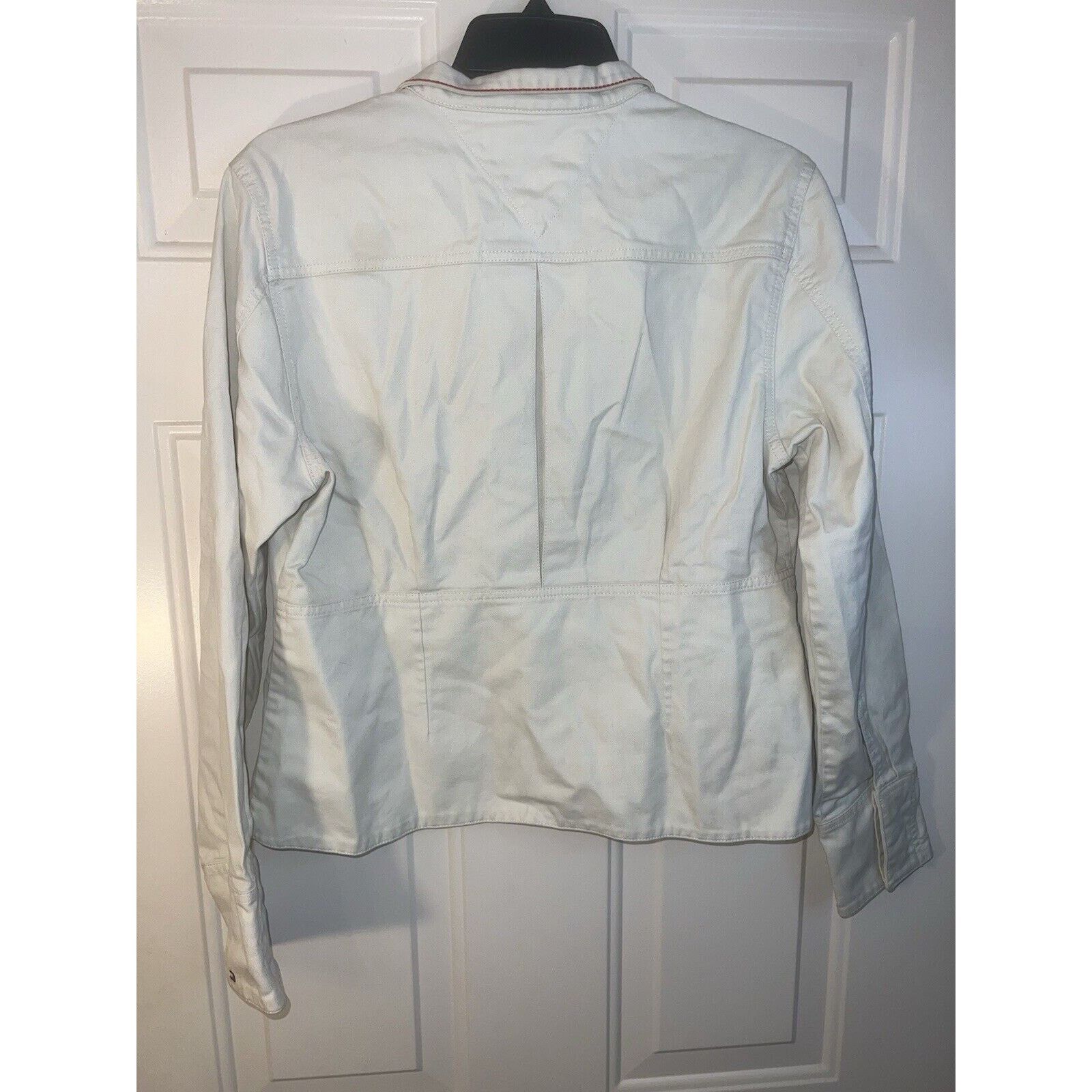 Tommy Jeans Tommy Hilfiger Trucker Denim Jacket White Womens Large Chore Size L / US 10 / IT 46 - 9 Thumbnail