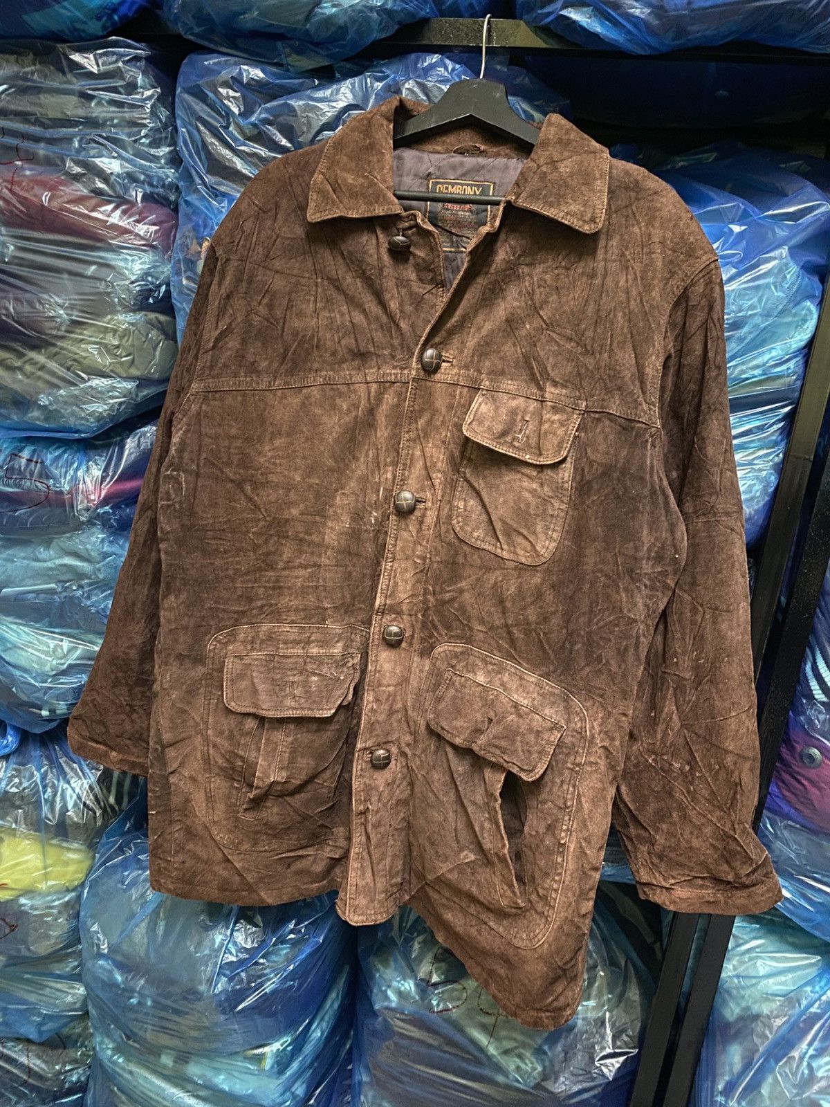 Japanese Brand Vintage GEMBONY Brown Suede Hunting JacketWorkwear Inspired Size US L / EU 52-54 / 3 - 2 Thumbnail