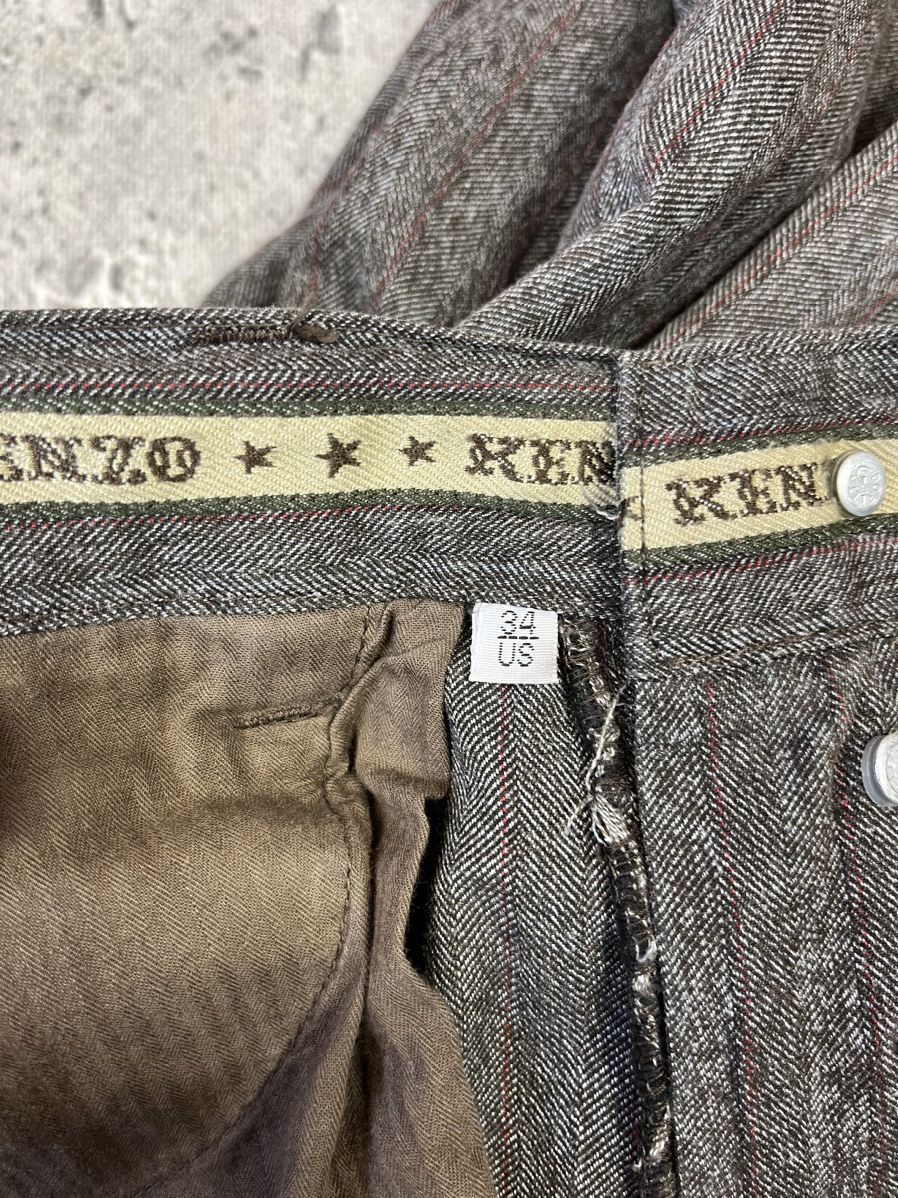Kenzo × Vintage Kenzo Homme - Vintage Stripes Brown Pants Regular Fit 34 Size US 34 / EU 50 - 10 Thumbnail