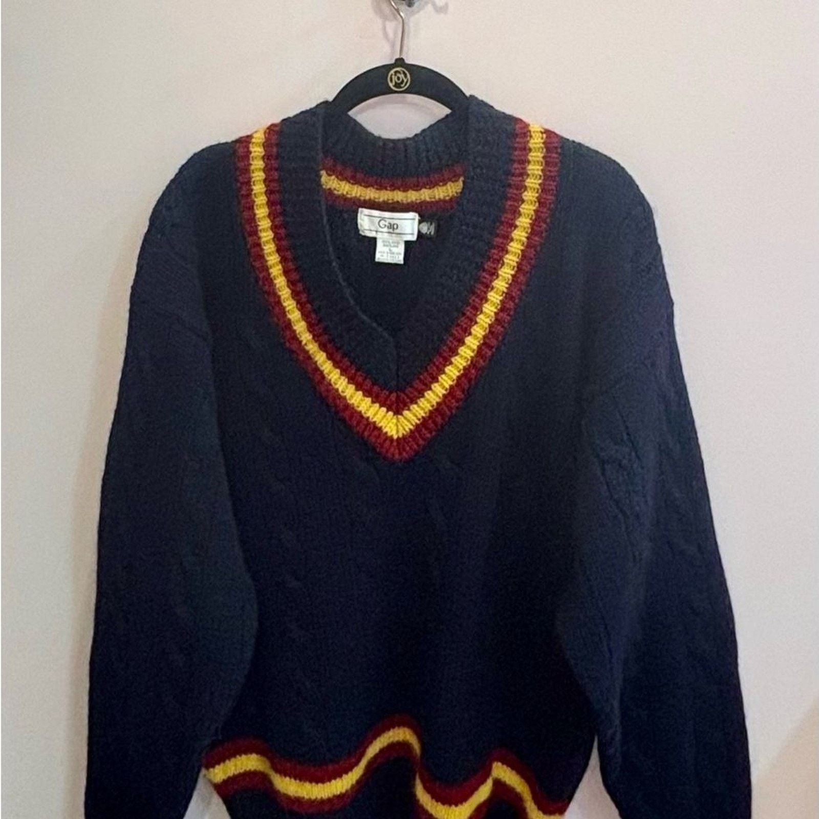 Gap Deadstock 1990s GAP Cable Knit Cricket Sweater Sz L Size XL / US 12-14 / IT 48-50 - 11 Thumbnail