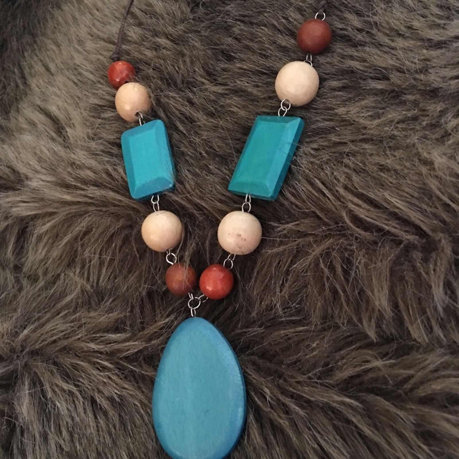 Jewelry Multi tone wood bead cord necklace Size ONE SIZE - 6 Thumbnail