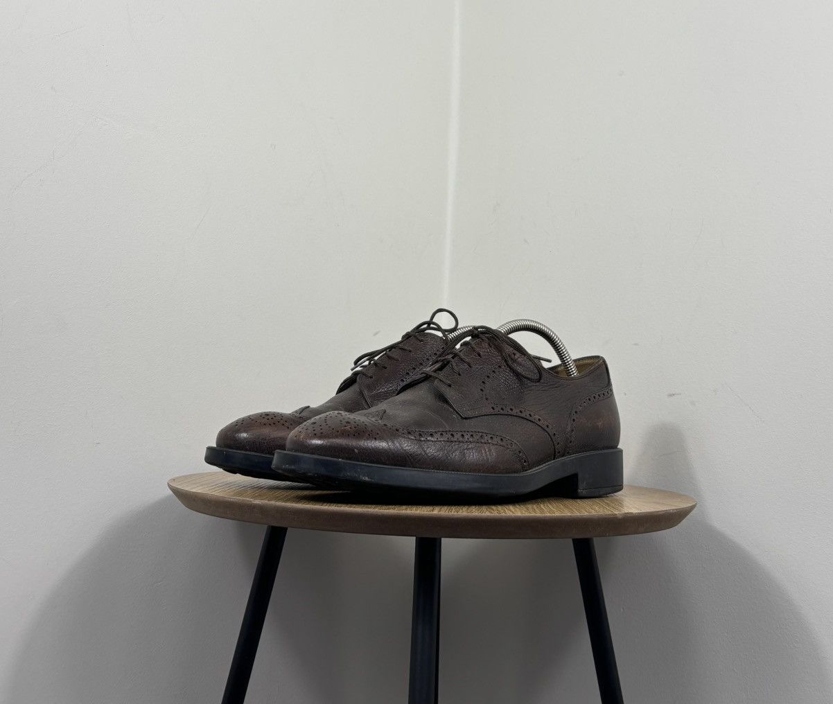 Tod's Tod’s Men’s Lace-Up Brown Leather Oxford Brogue Dress Shoes Size US 9 / EU 42 - 8 Thumbnail
