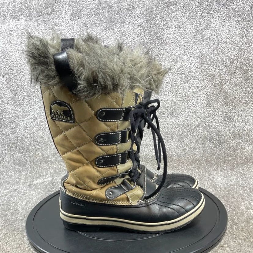 SOREL Sorel Tofino Boots Womens Mid-Calf Beige Leather Round Toe Snow Winter Leather Shaft Lace Up Casual - Womens Boots Size US 6.5 / IT 36.5 - 3 Thumbnail
