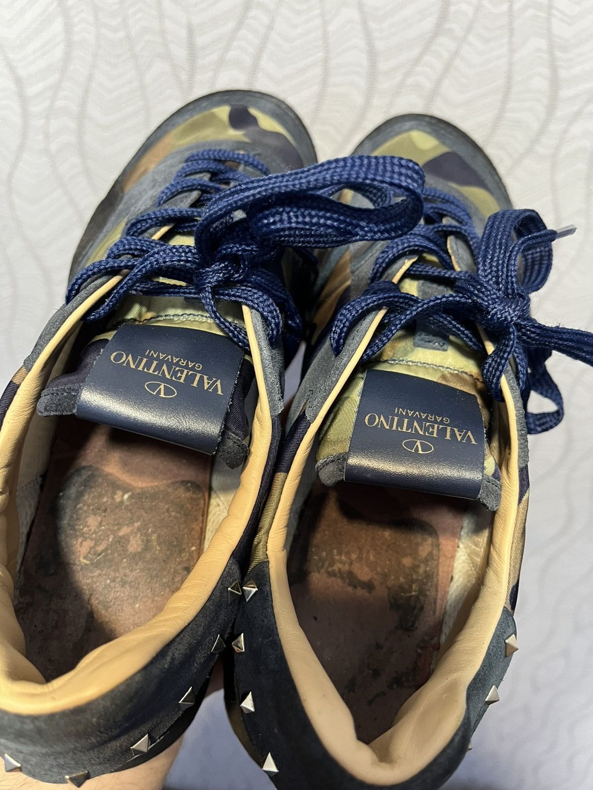 Valentino Valentino Garavani Rockrunner Camo Suede Leather Sneakers Size US 10 / EU 43 - 14 Thumbnail
