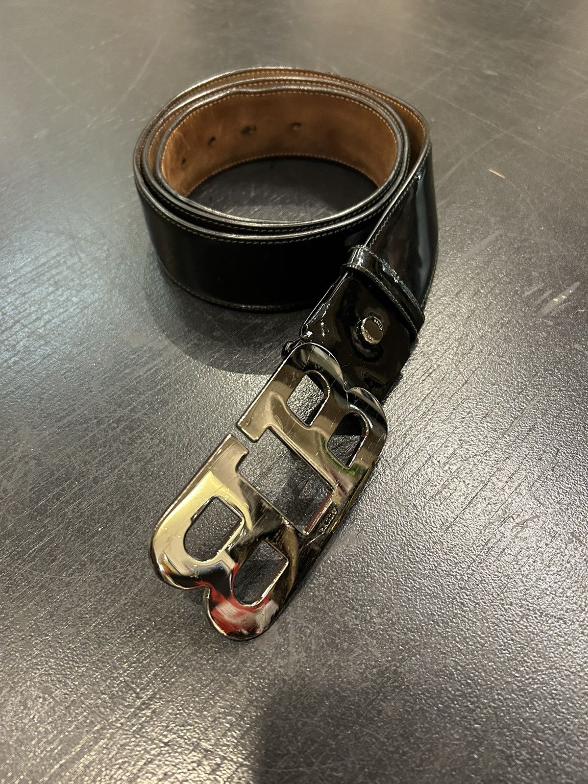 Bally Bally BB Belt Patent Leather - Black Size 44 - 1 Thumbnail