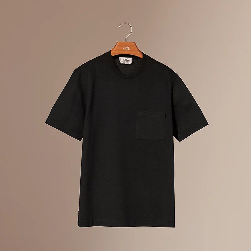 Hermes × Tee Shirt HERMES T SHIRT H LOGO WOOL POLO BLACK