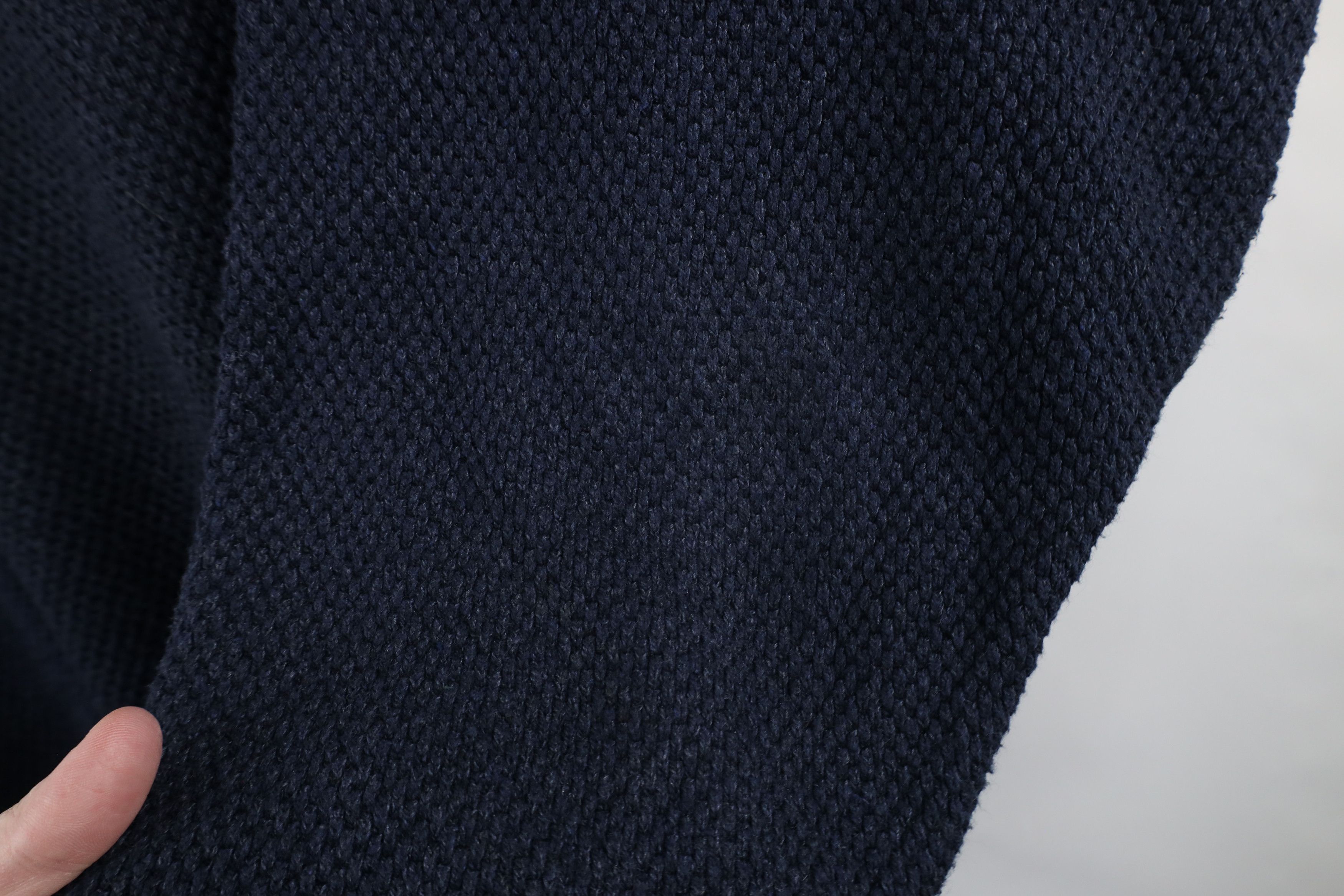 Vintage Vintage 90s Streetwear Waffle Knit Henley Sweater Blue USA Size US XL / EU 56 / 4 - 5 Thumbnail