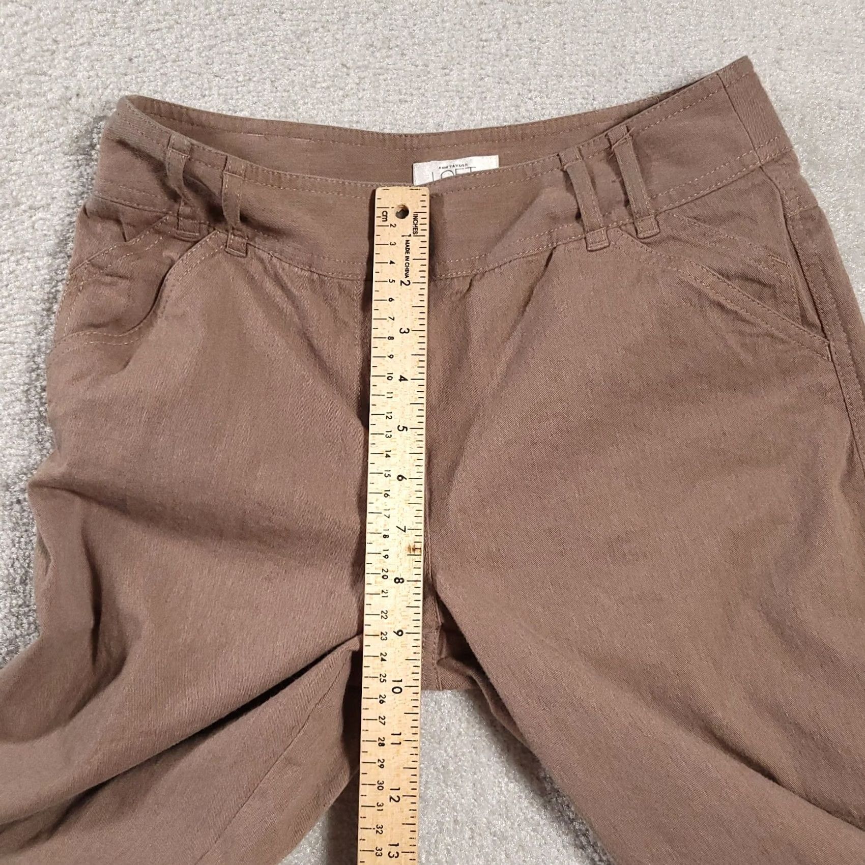 Ann Taylor ANN TAYLOR LOFT Women's Tan Mid Rise Stretch Wide Leg Cuffed Pants 4 Size 28" / US 6 / IT 42 - 6 Thumbnail