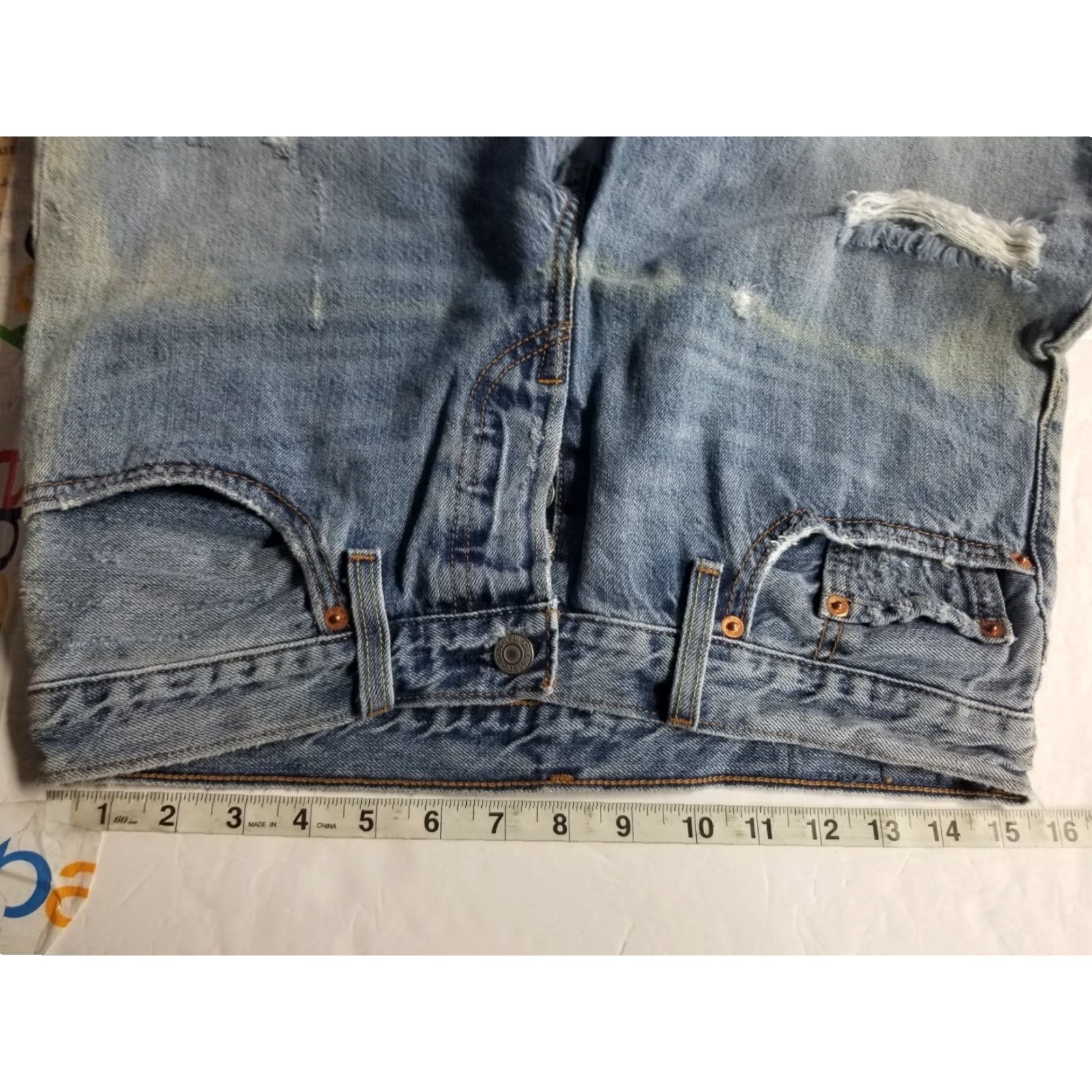 Levi's Levi’s 501 CT Tapered Distressed Jeans Light Wash 30 X 25 Buttonfly See Pics Size US 30 / EU 46 - 3 Thumbnail